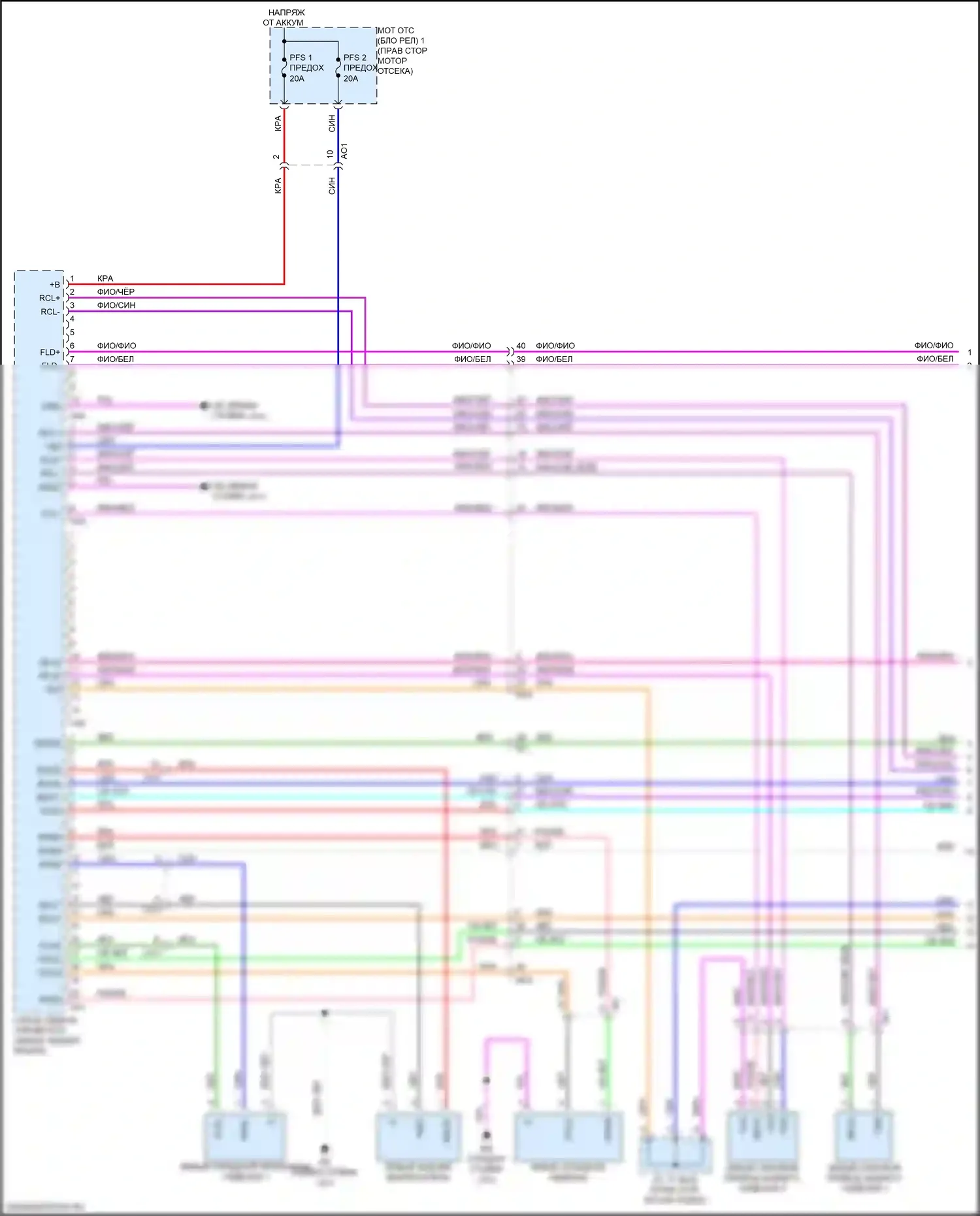 Sequoia Toyota III (2022-2024): Электросхема раскладного сиденья третьего ряда (1 из 2) 