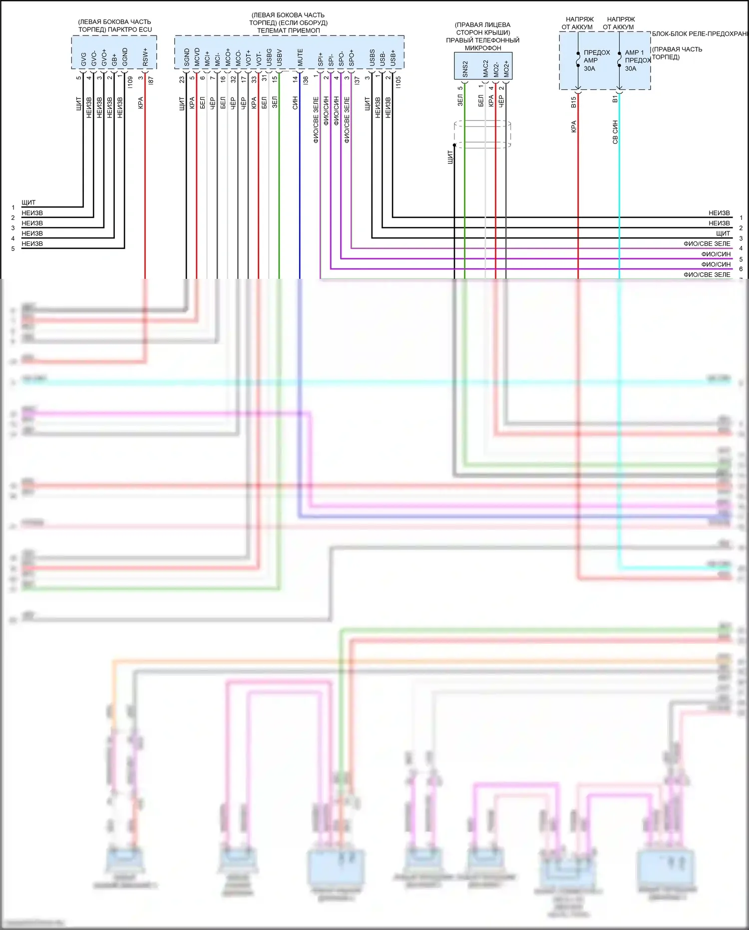 Sequoia Toyota III (2022-2024): Электросхема навигации, с отдельным усилителем (3 из 6) 