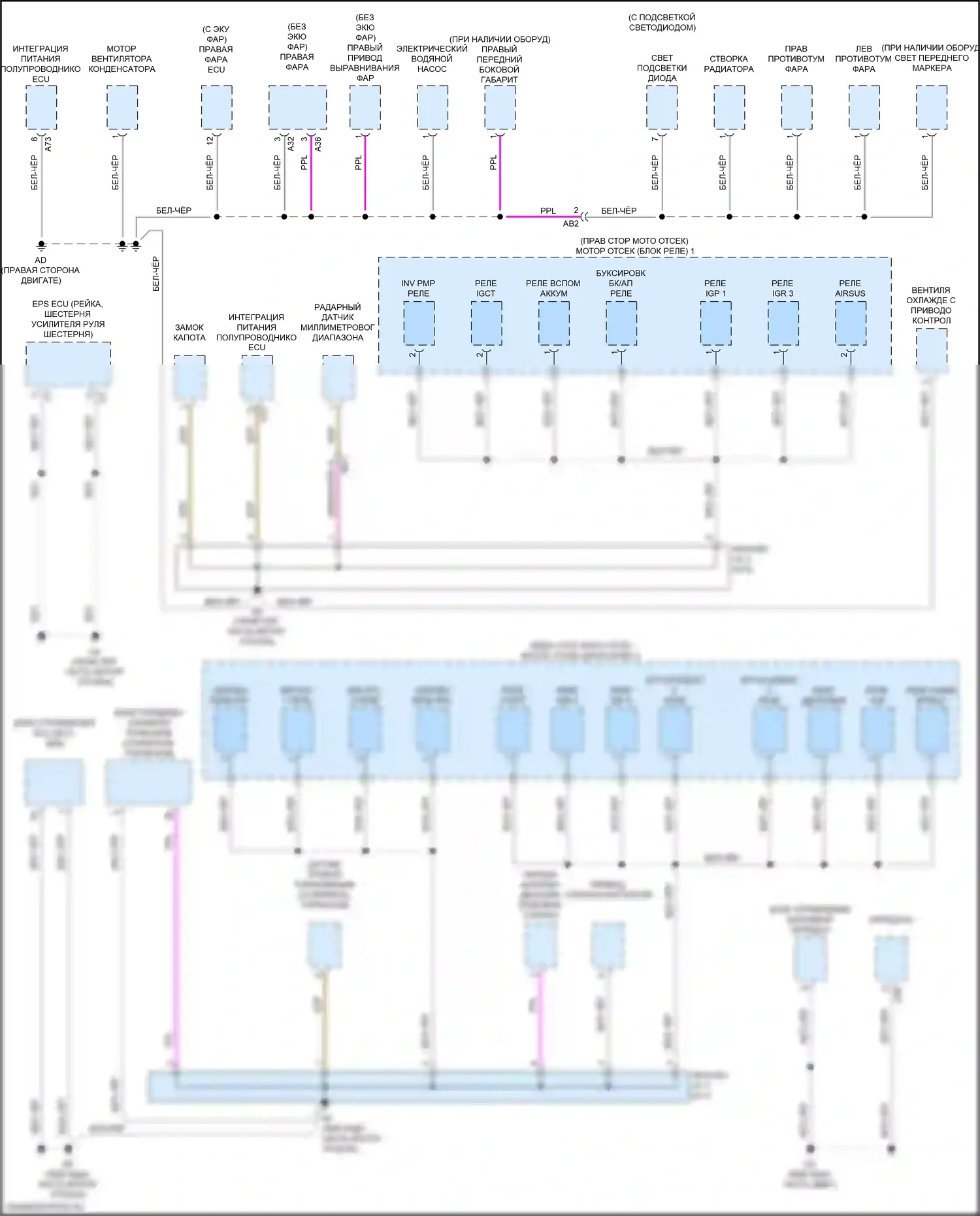 Sequoia Toyota III (2022-2024): Электросхема разводки массы (2 из 7) 