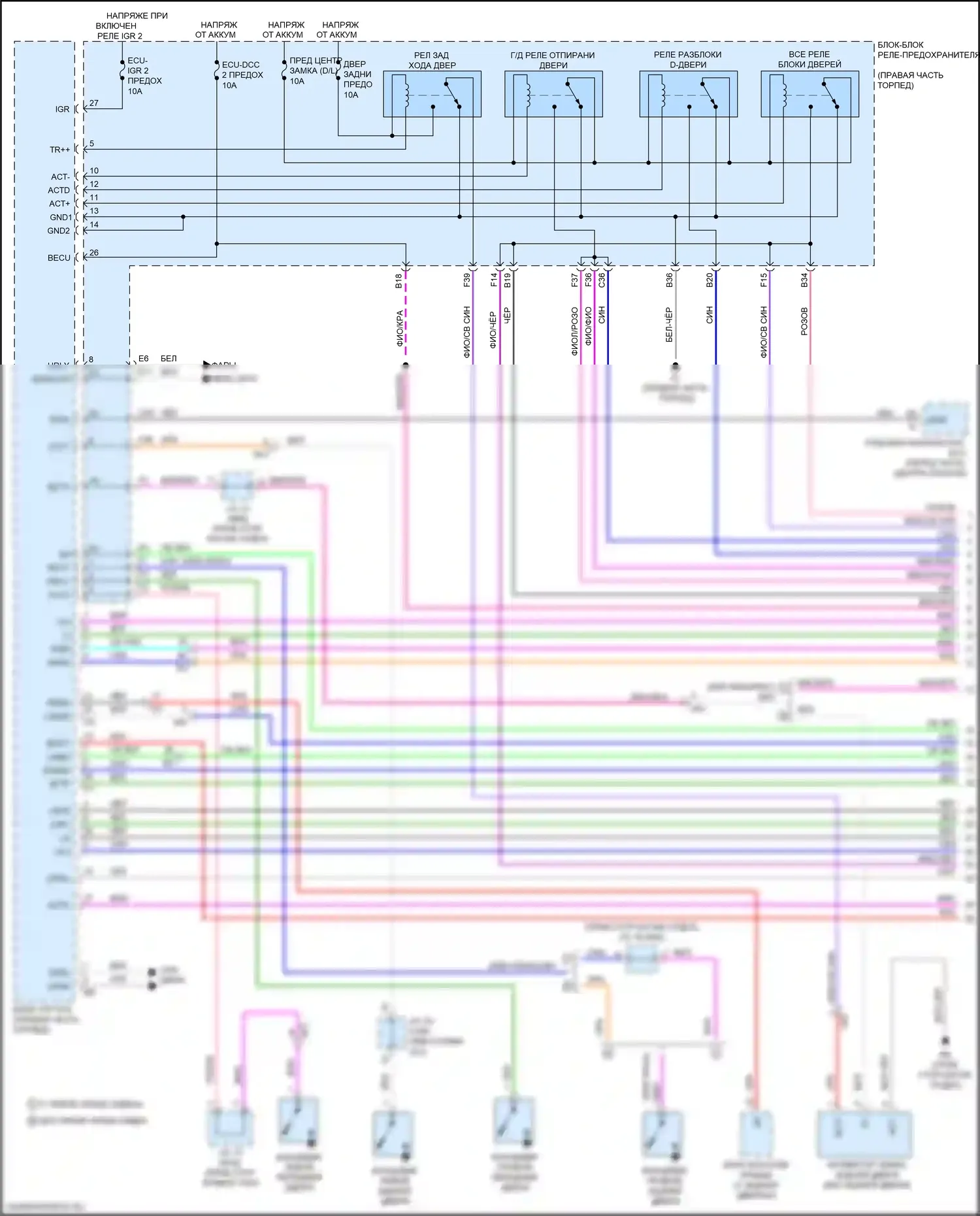 Sequoia Toyota III (2022-2024): Электросхема центрального замка (1 из 6) 