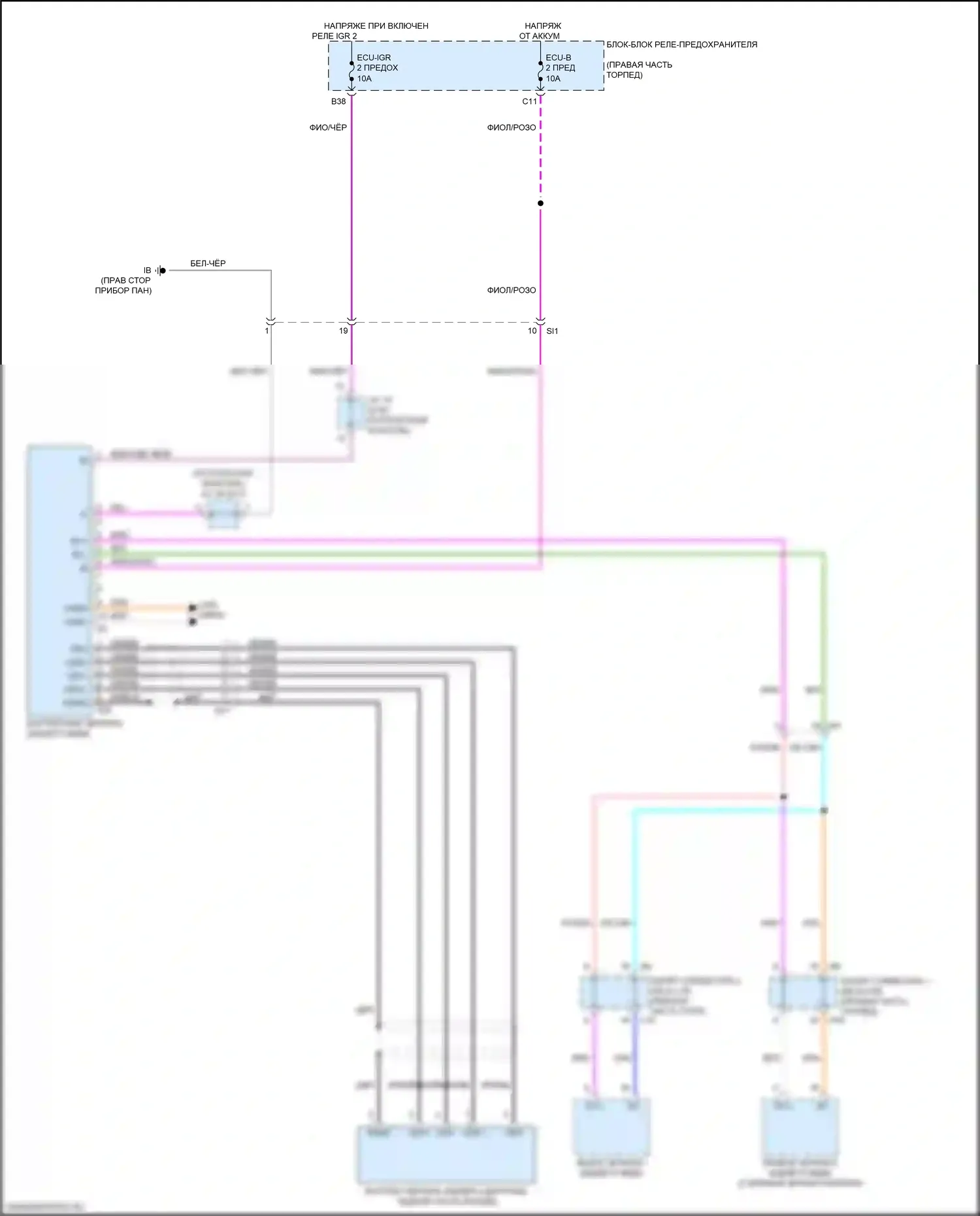 Sequoia Toyota III (2022-2024): Электросхема электрохромного зеркала 