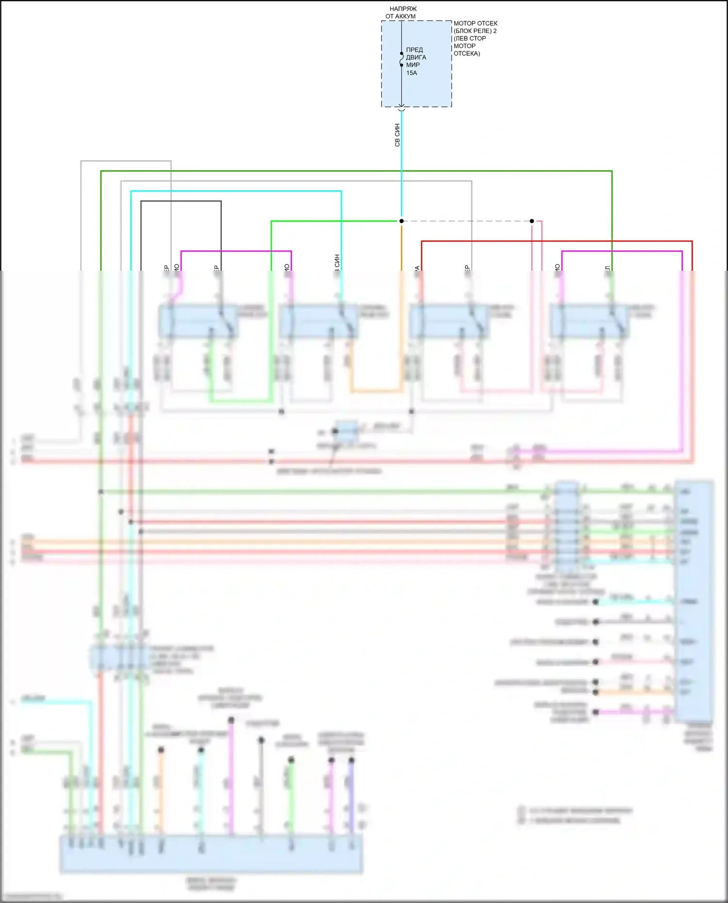 Sequoia Toyota III (2022-2024): Управление зеркалами заднего вида электросхема (2 из 2) 