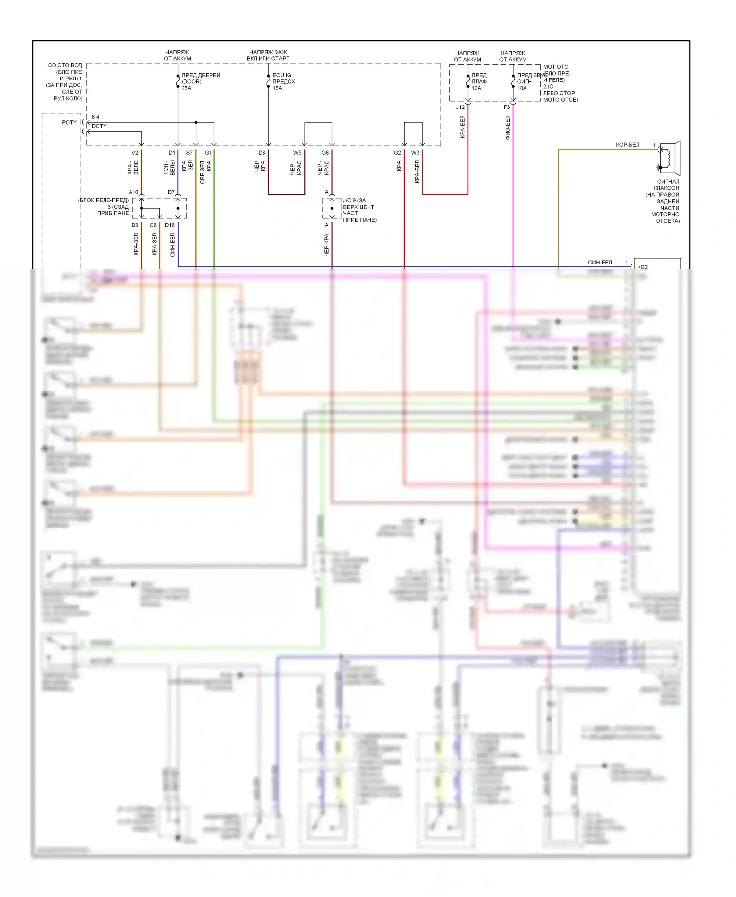 Sienna Toyota I (1997-2003): Электросхема защиты от взлома 