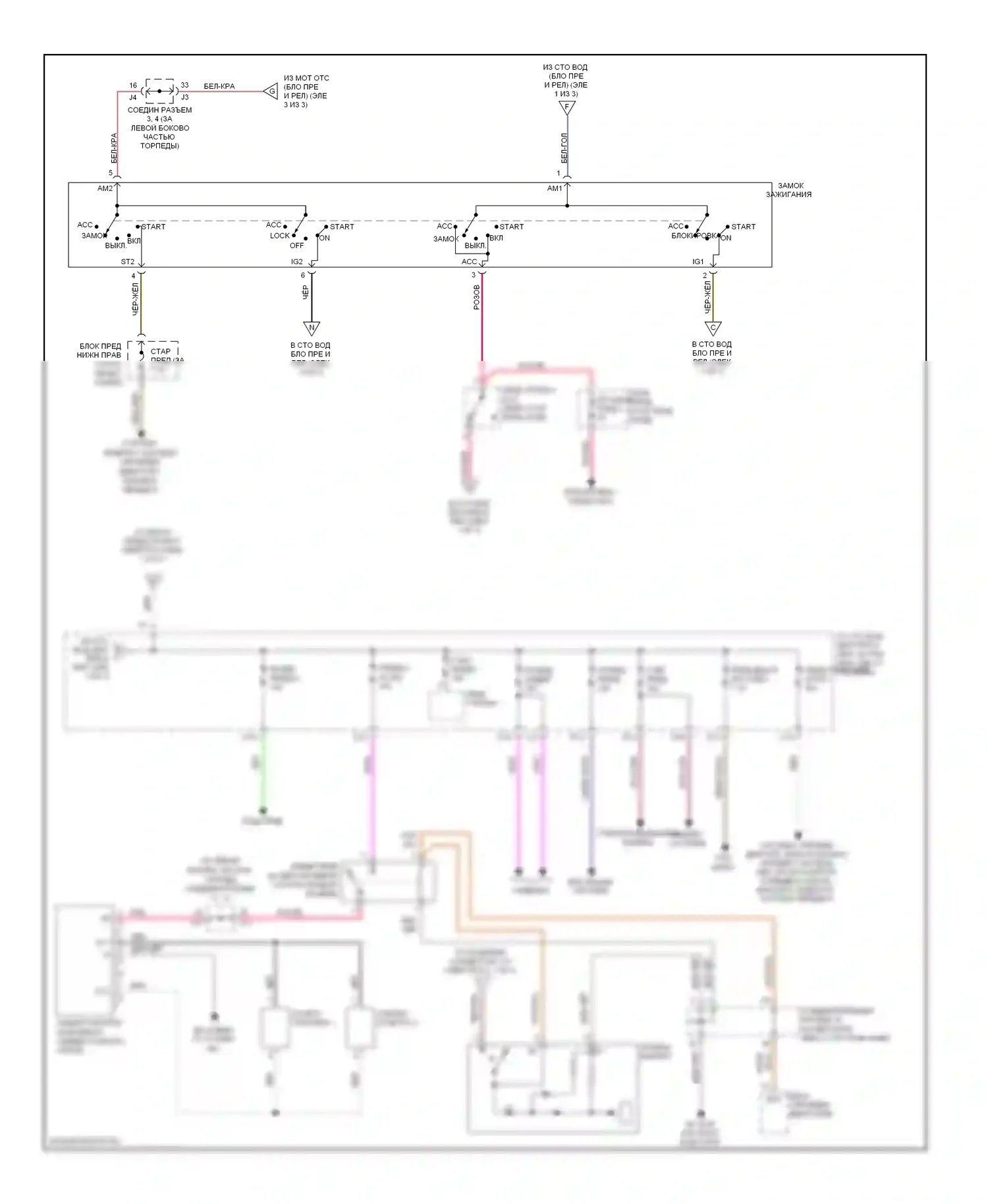 Sienna Toyota II рестайлинг (2005-2010): Электросхема блока предохранителей реле (2 из 3) 