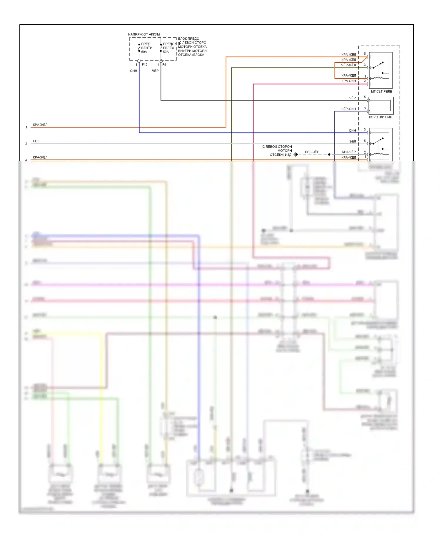 Sienna Toyota II рестайлинг (2005-2010): Электросхема климат контроля, спереди (2 из 2) 