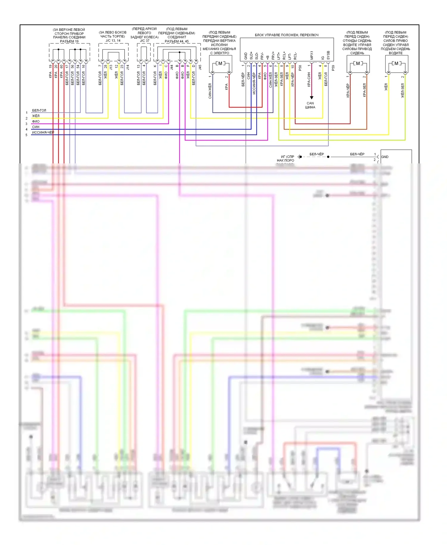 Sienna Toyota II рестайлинг (2005-2010): Электросхема систем памяти (2 из 2) 