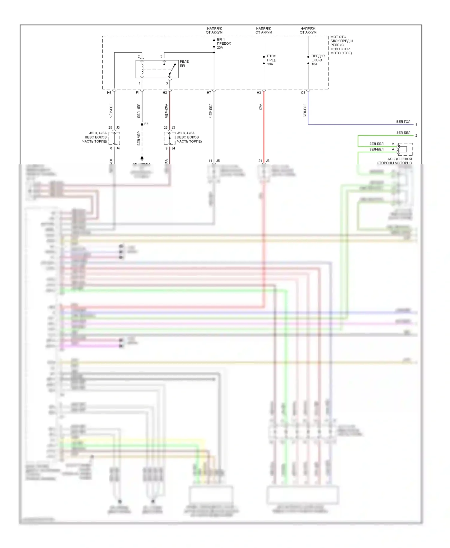 Sienna Toyota II (2003-2005): Электросхема круиз-контроля (1 из 2) 