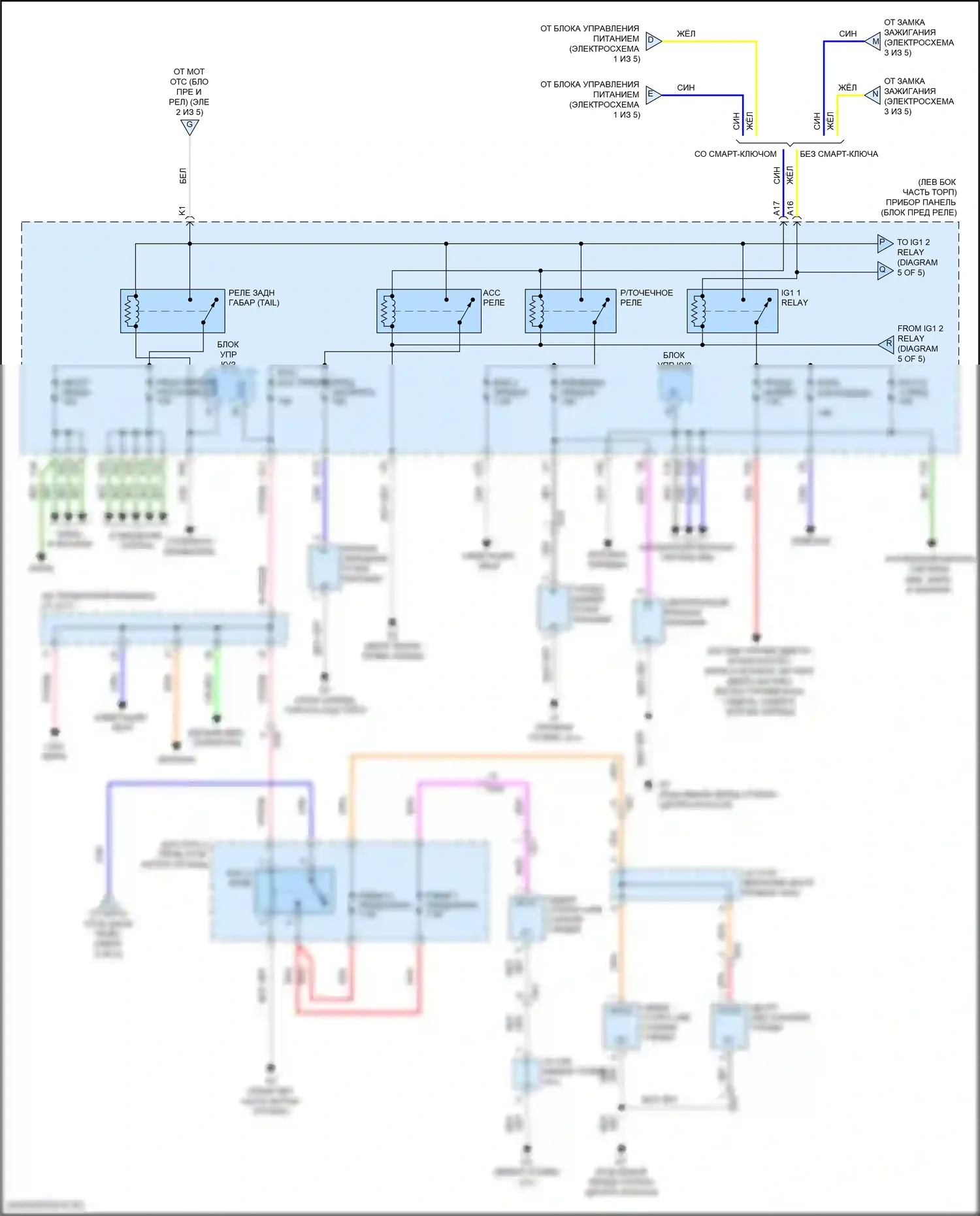 Sienna Toyota III рестайлинг 2 (2017-2020): Электросхема блока предохранителей реле (4 из 5) 