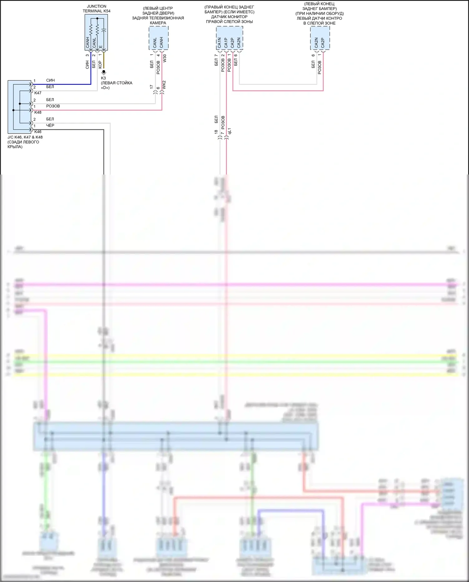 Sienna Toyota III рестайлинг 2 (2017-2020): Can шина электросхема (2 из 4) 