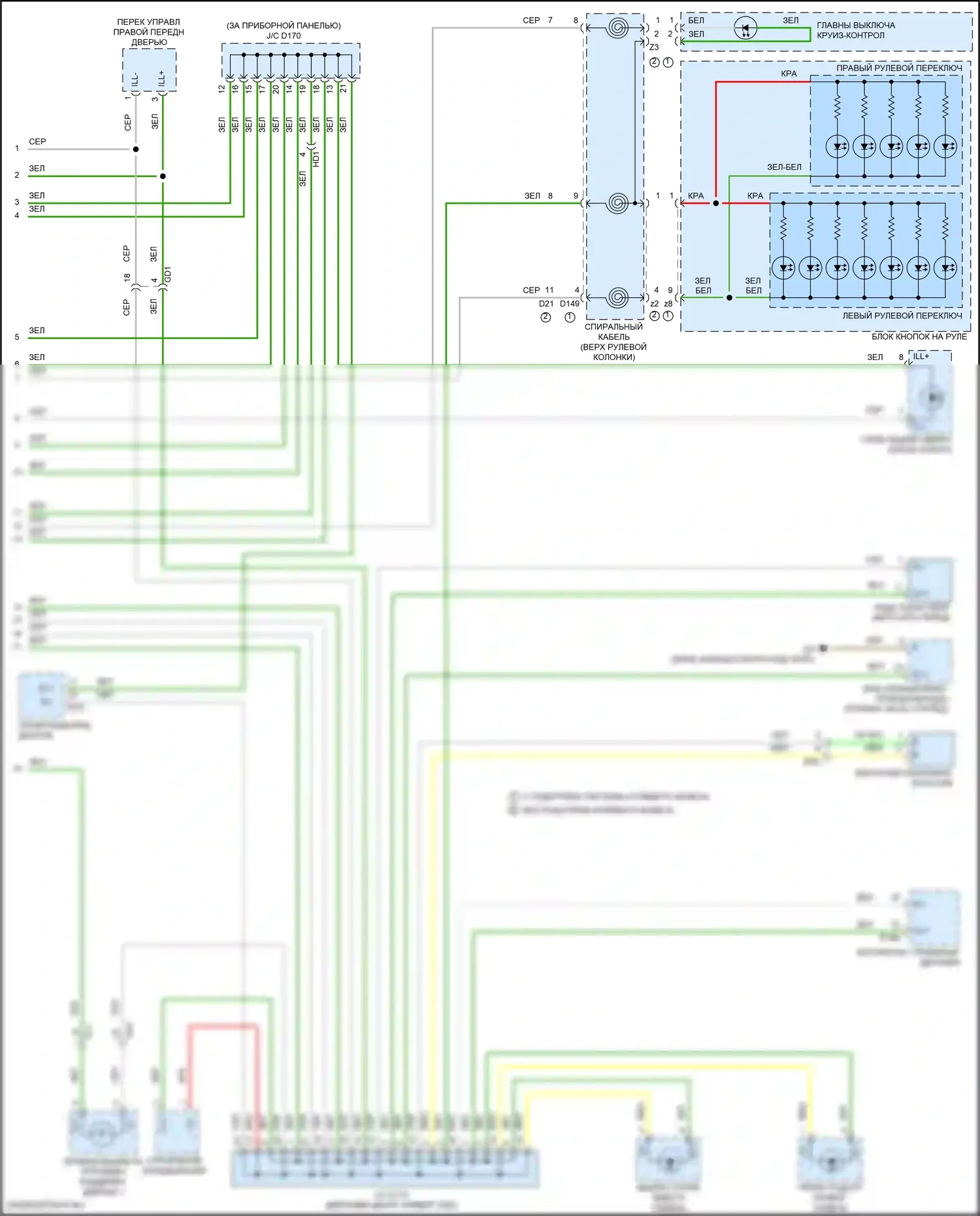 Sienna Toyota III рестайлинг 2 (2017-2020): Электросхема подсветки приборной панели (3 из 3) 