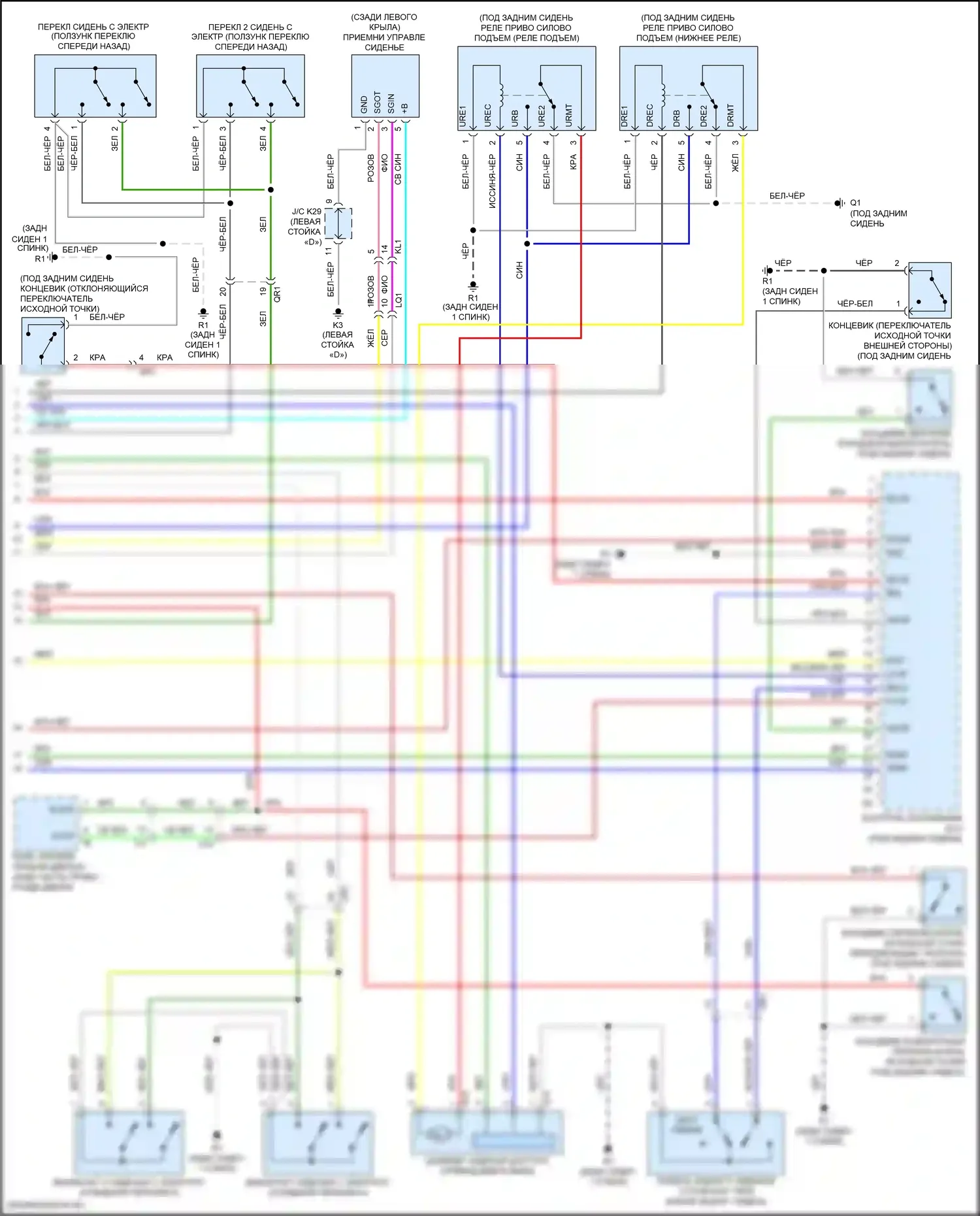 Sienna Toyota III рестайлинг 2 (2017-2020): Электросхема сиденья с автоматическим доступом (2 из 2) 