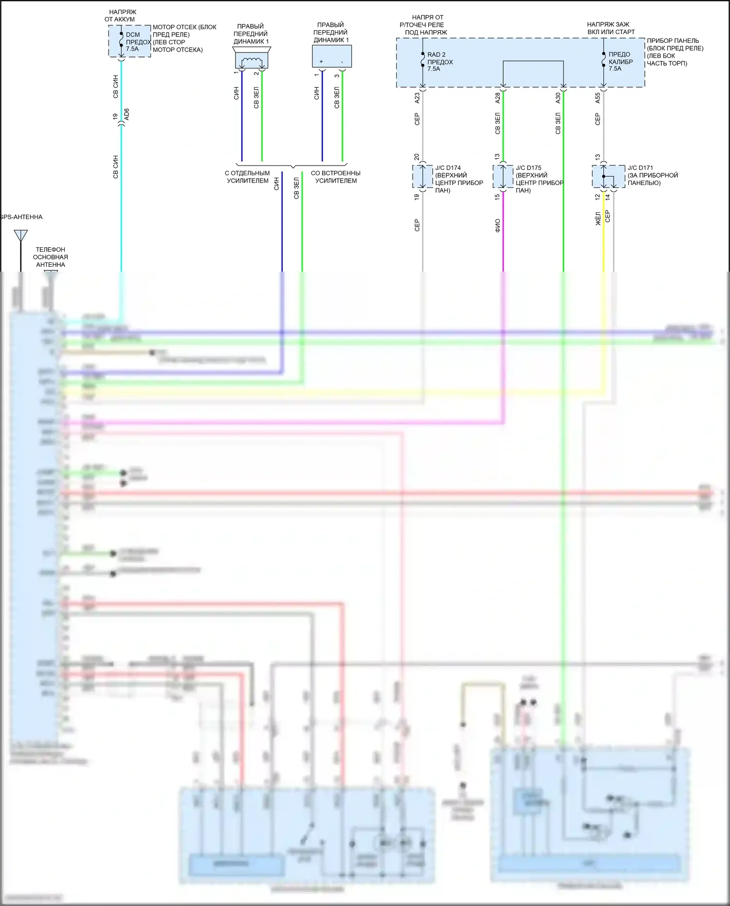 Sienna Toyota III рестайлинг 2 (2017-2020): Электросхема телематики (1 из 2) 