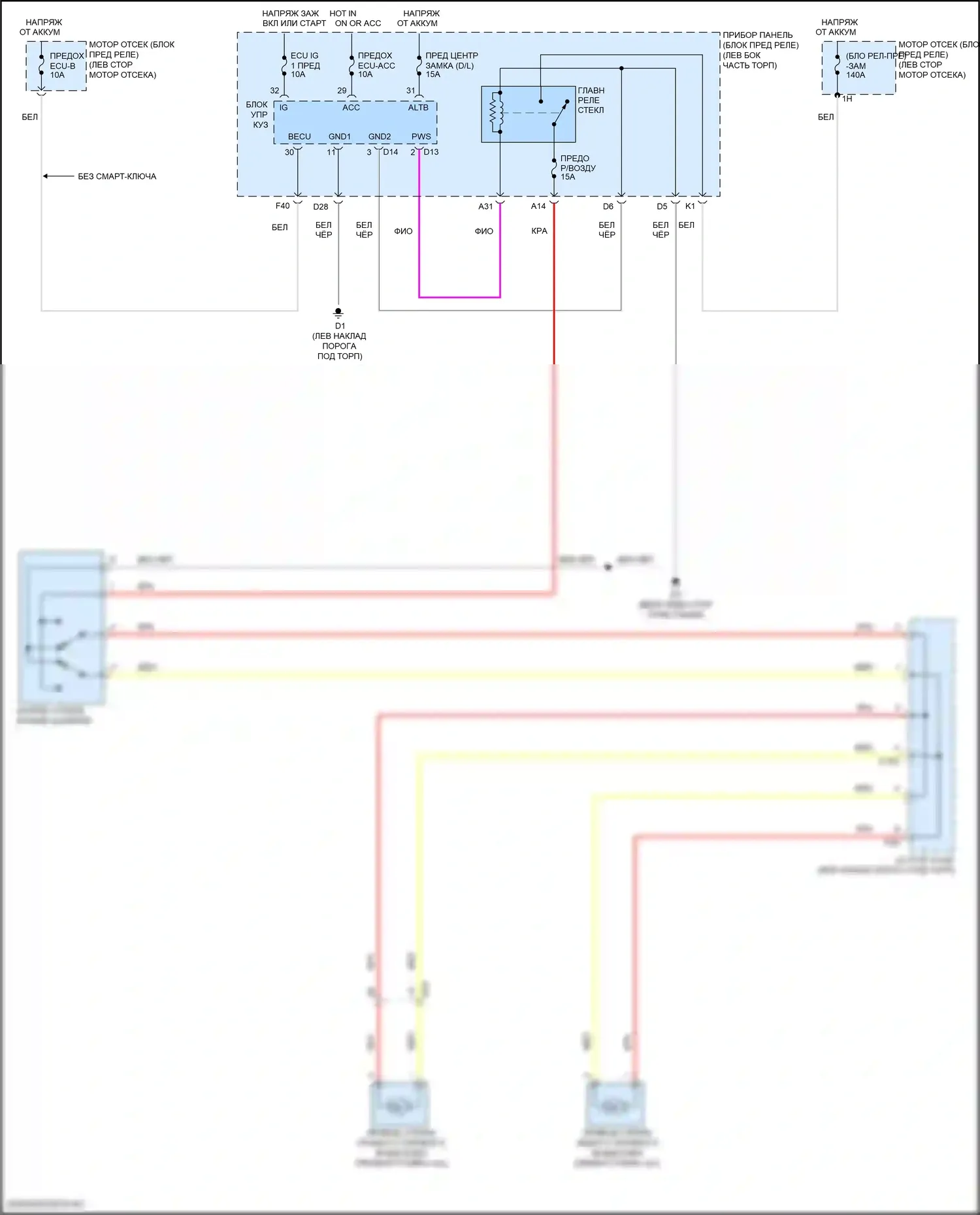 Sienna Toyota III рестайлинг 2 (2017-2020): Электросхема стёкол задней четверти 