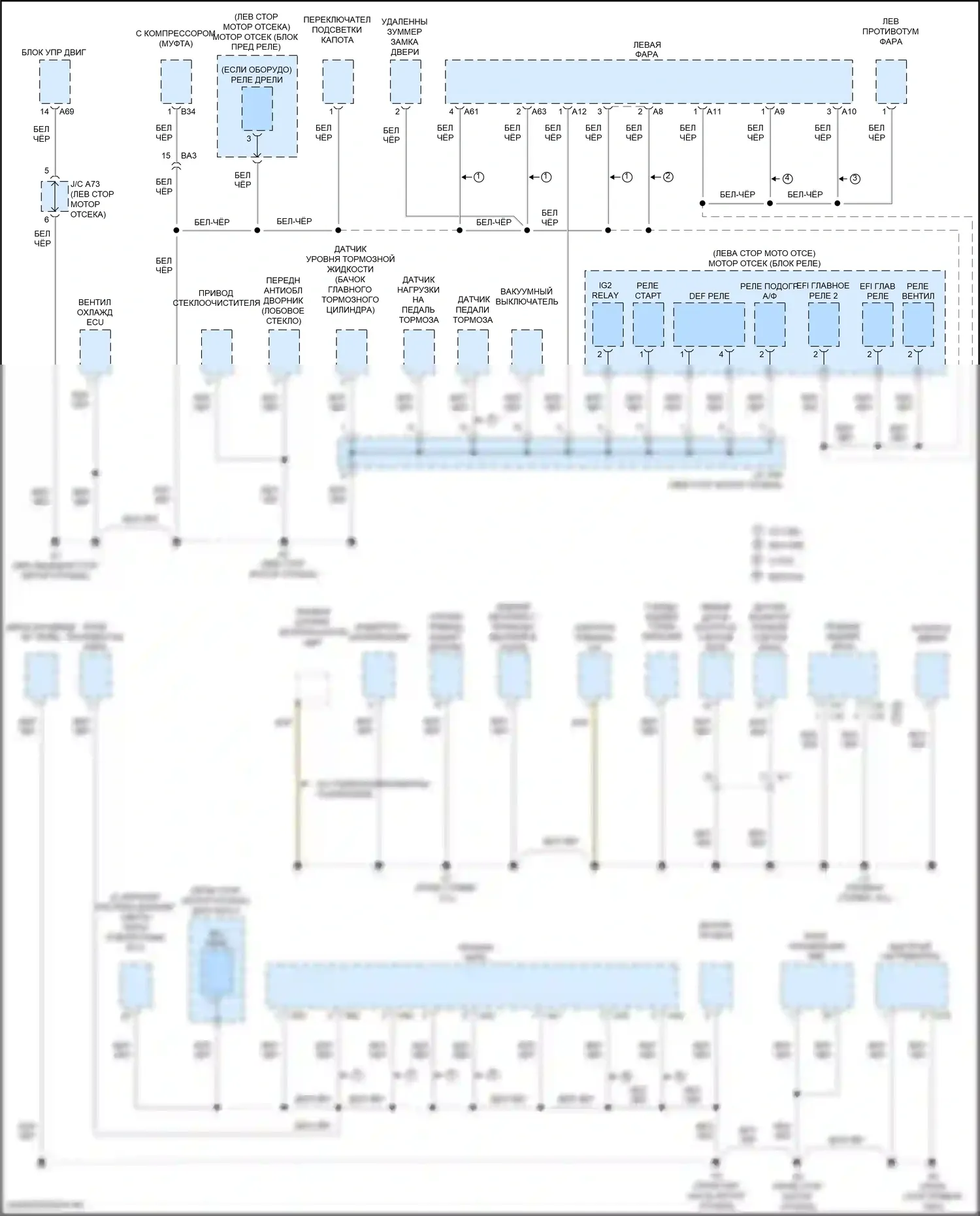Sienna Toyota III рестайлинг 2 (2017-2020): Электросхема разводки массы (1 из 6) 
