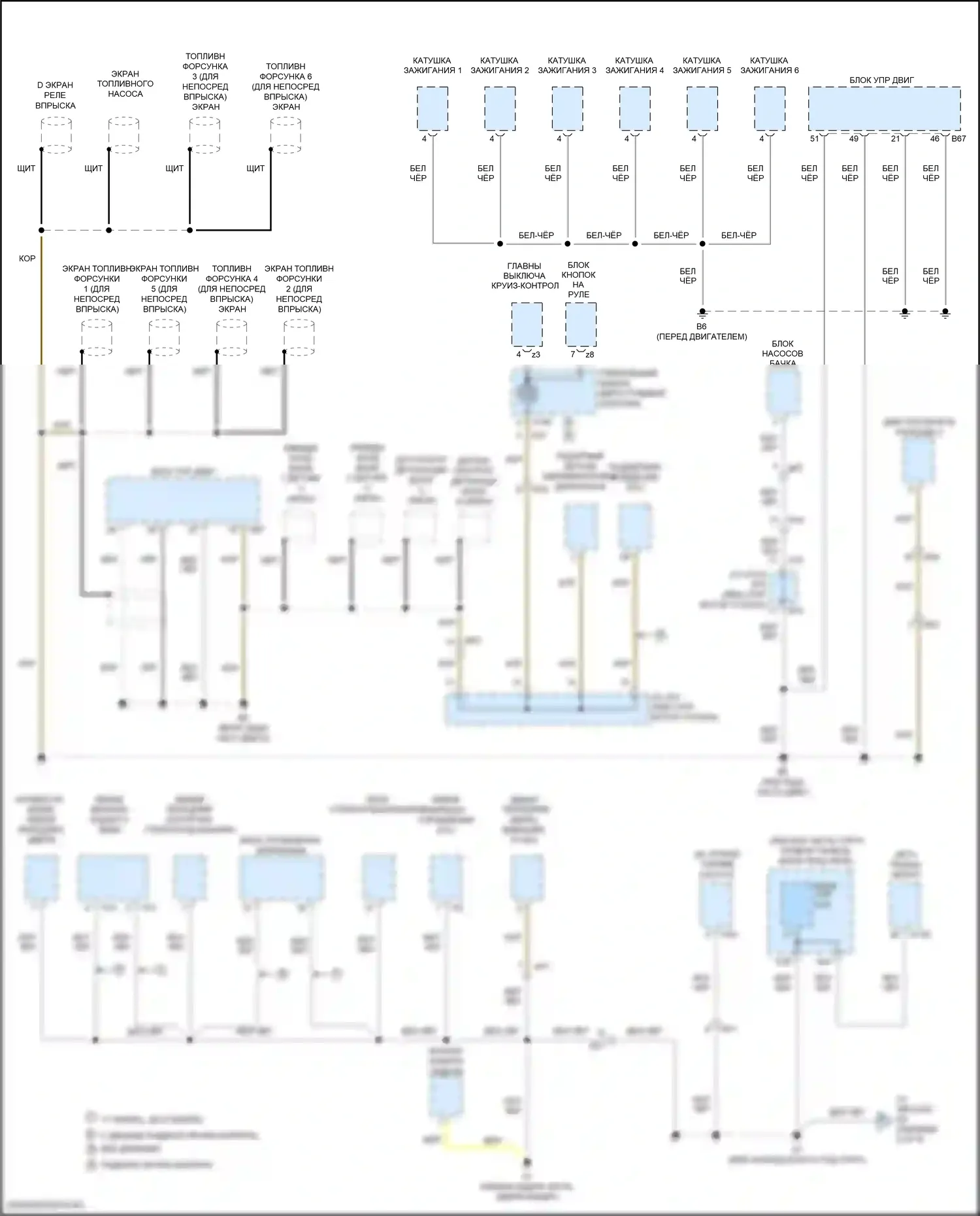 Sienna Toyota III рестайлинг 2 (2017-2020): Электросхема разводки массы (2 из 6) 