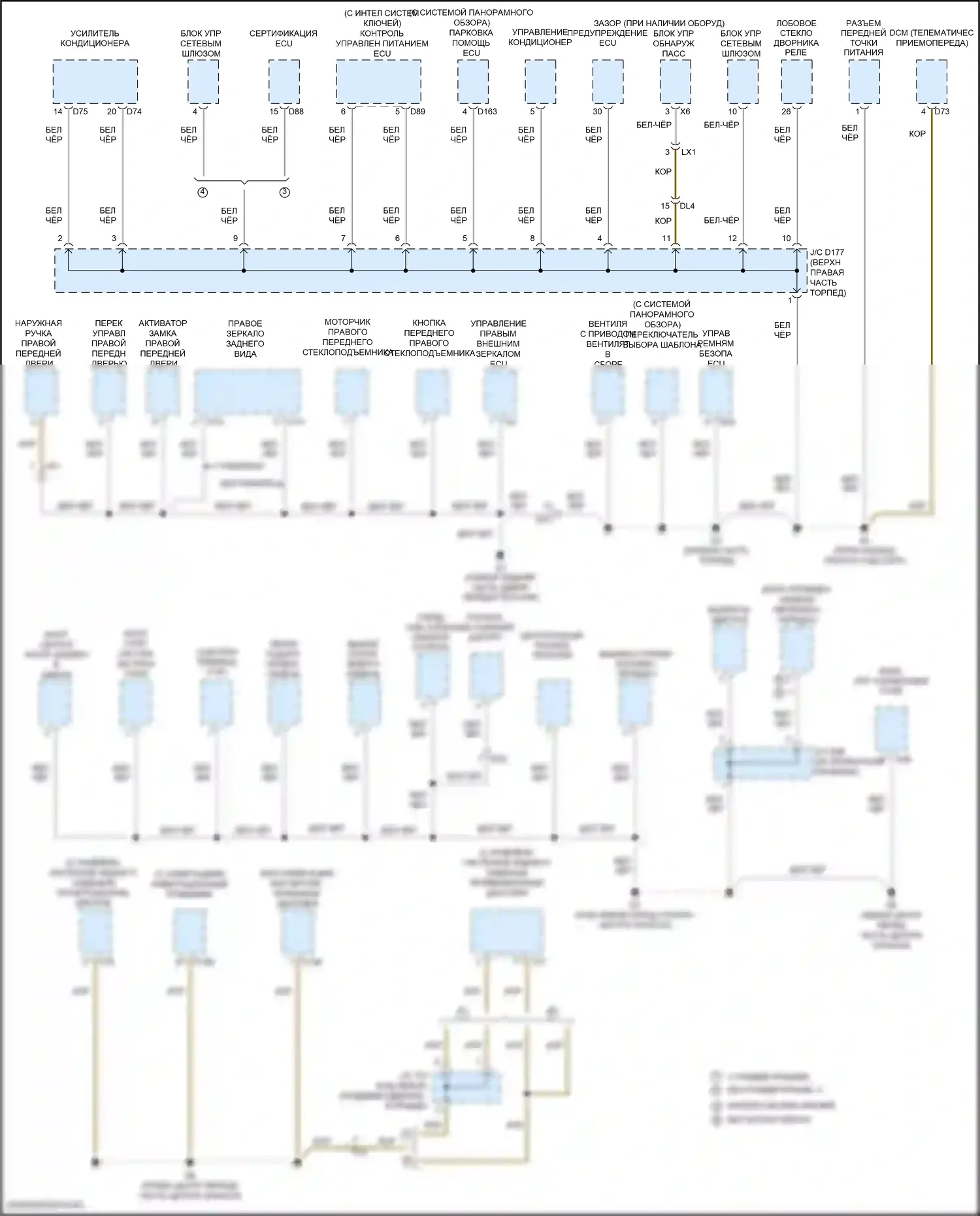 Sienna Toyota III рестайлинг 2 (2017-2020): Электросхема разводки массы (4 из 6) 