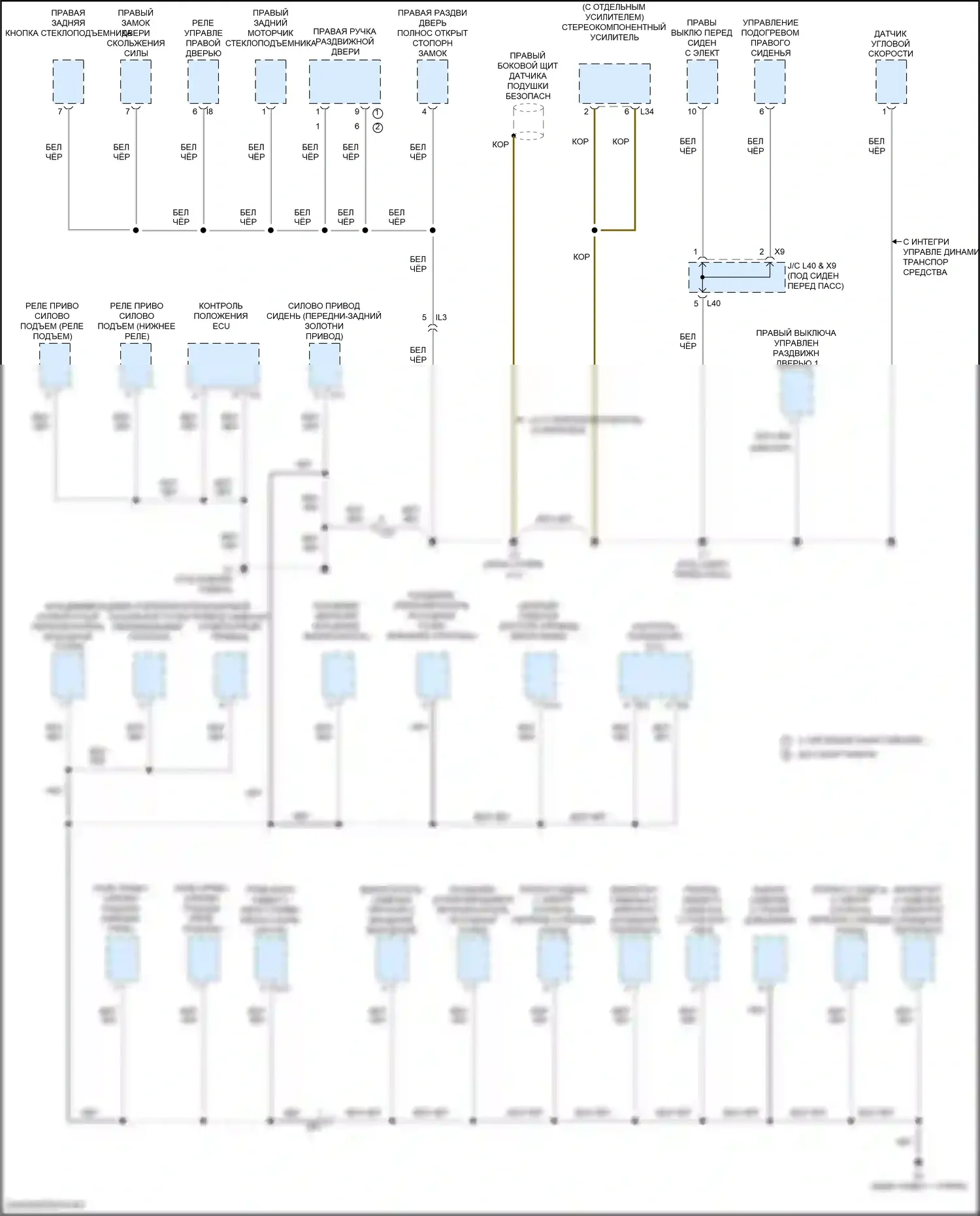 Sienna Toyota III рестайлинг 2 (2017-2020): Электросхема разводки массы (5 из 6) 