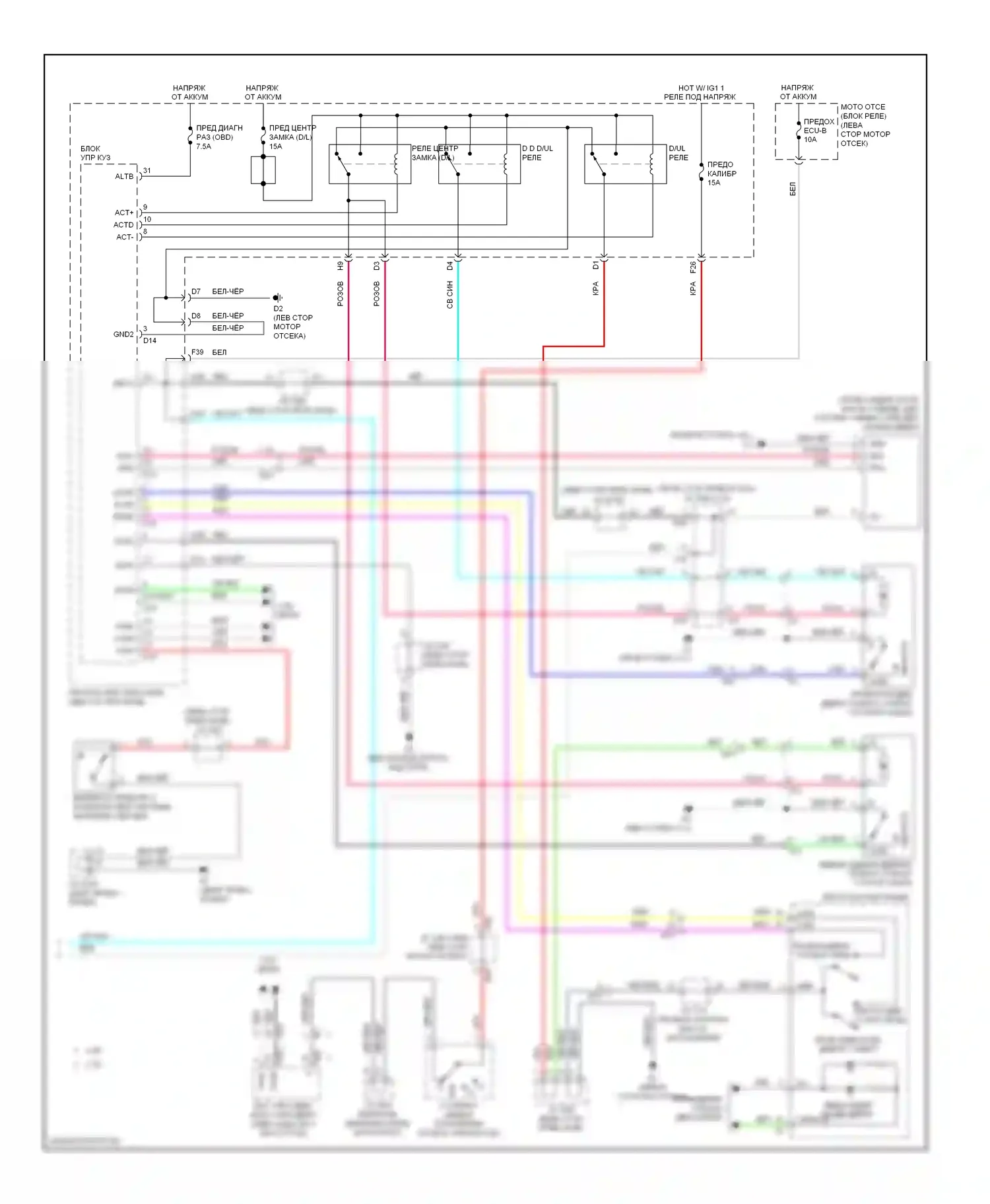 Sienna Toyota III (2010-2014): Электрическая электросхема раздвижной двери (3 из 3) 