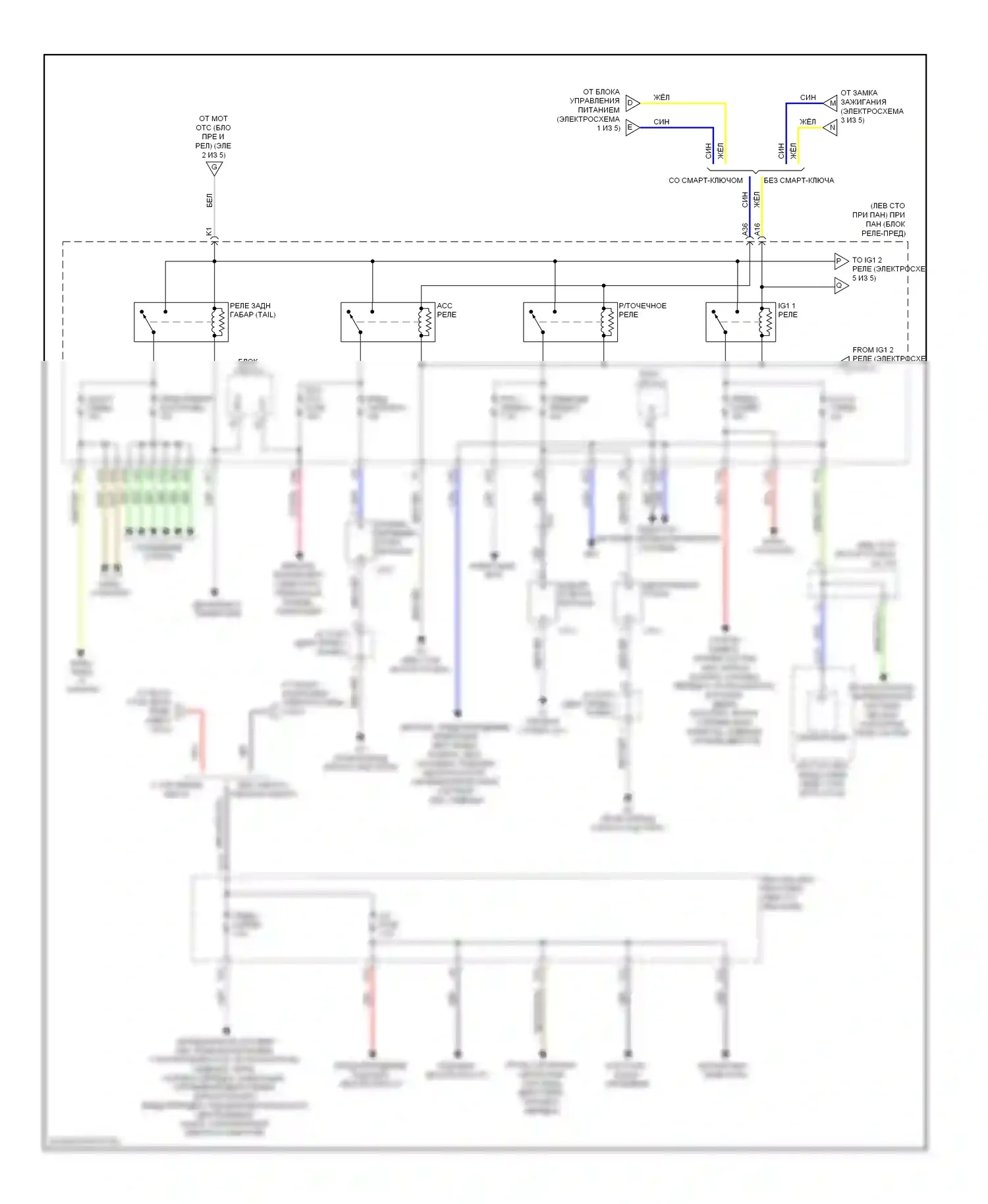 Sienna Toyota III (2010-2014): Электросхема блока предохранителей реле (4 из 5) 