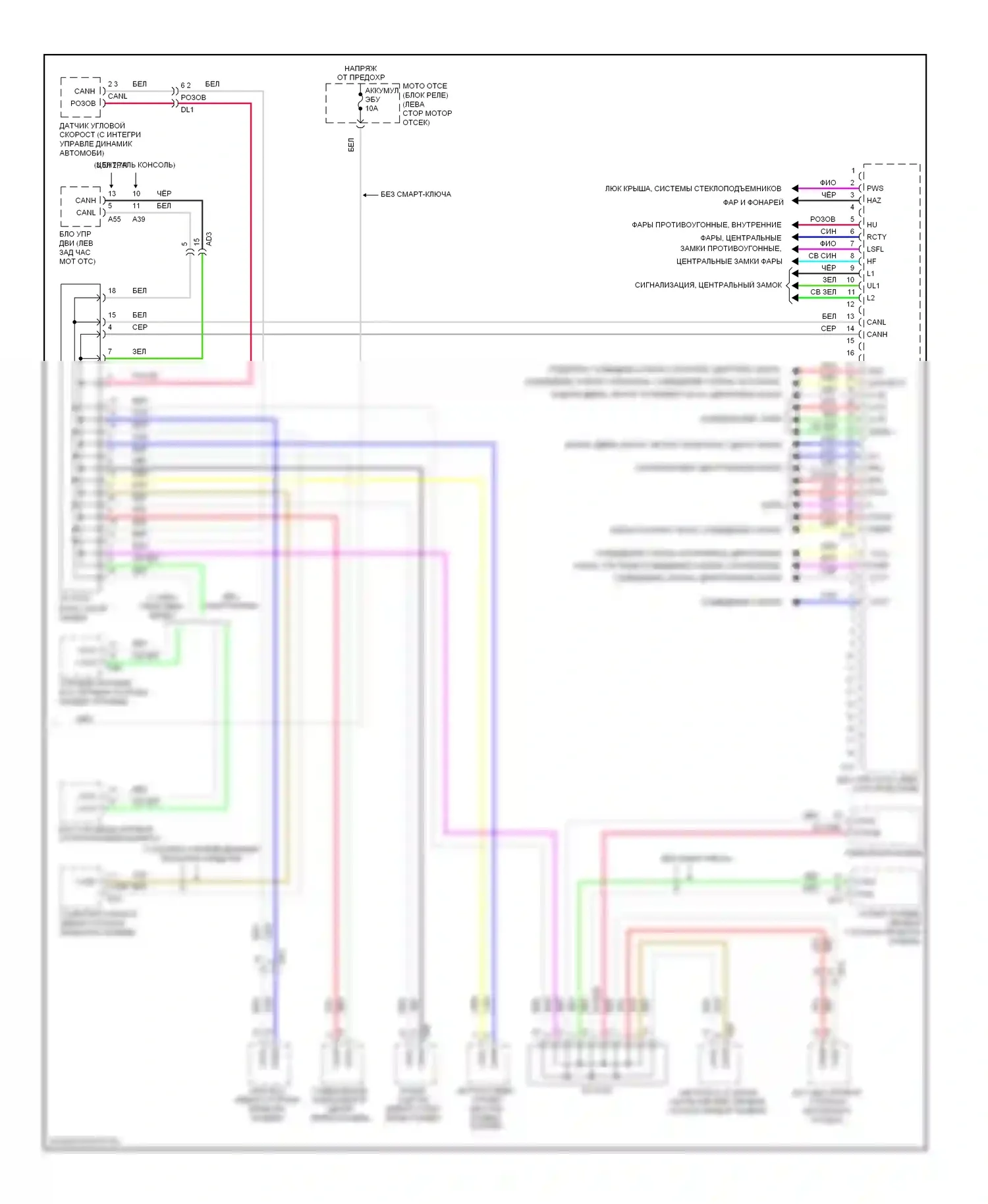 Sienna Toyota III (2010-2014): Электросхема эбу кузова (2 из 2) 