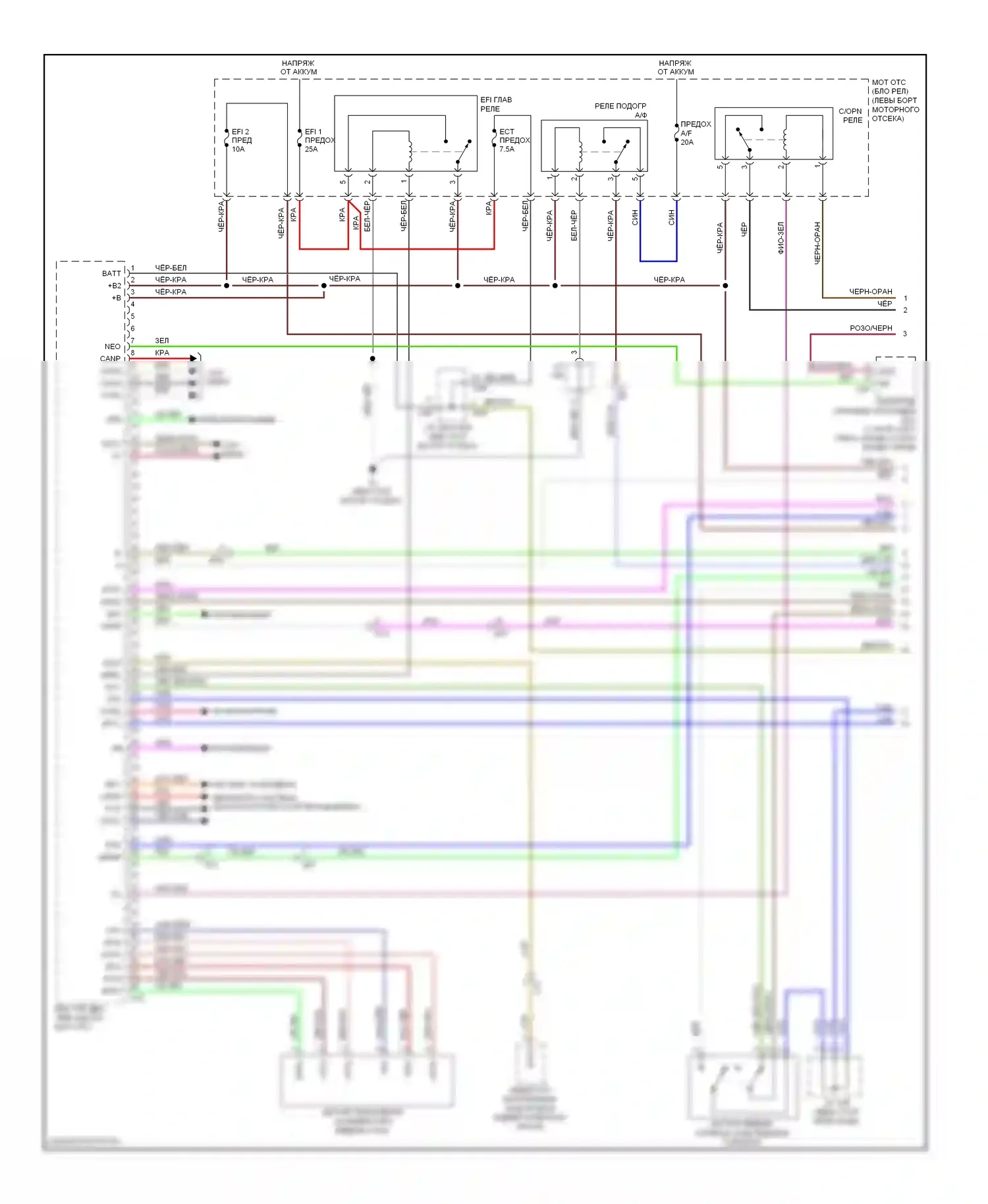 Sienna Toyota III (2010-2014): Электросхема двигателя 3.5l (1 из 6) 