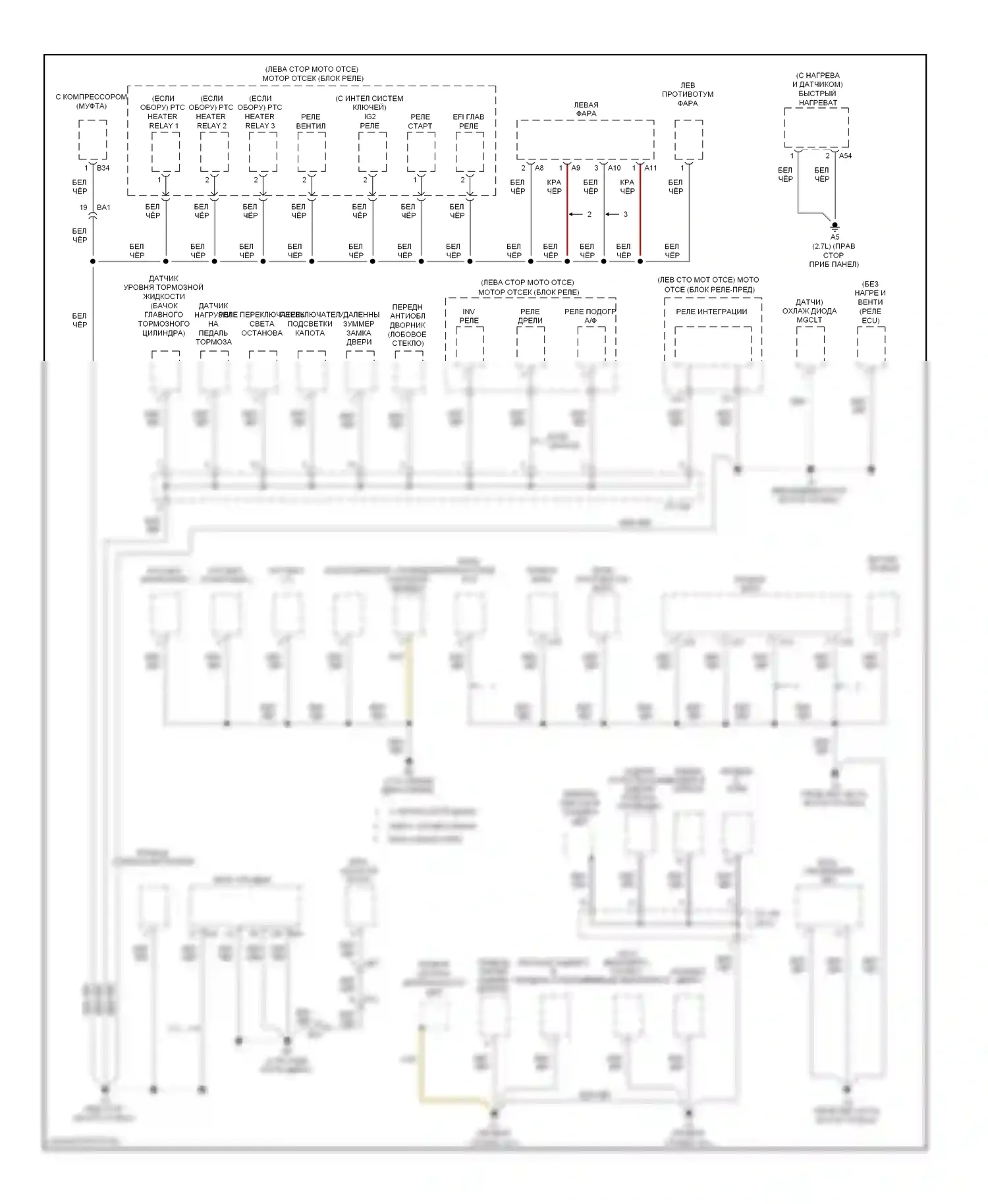 Sienna Toyota III (2010-2014): Электросхема разводки массы (1 из 6) 