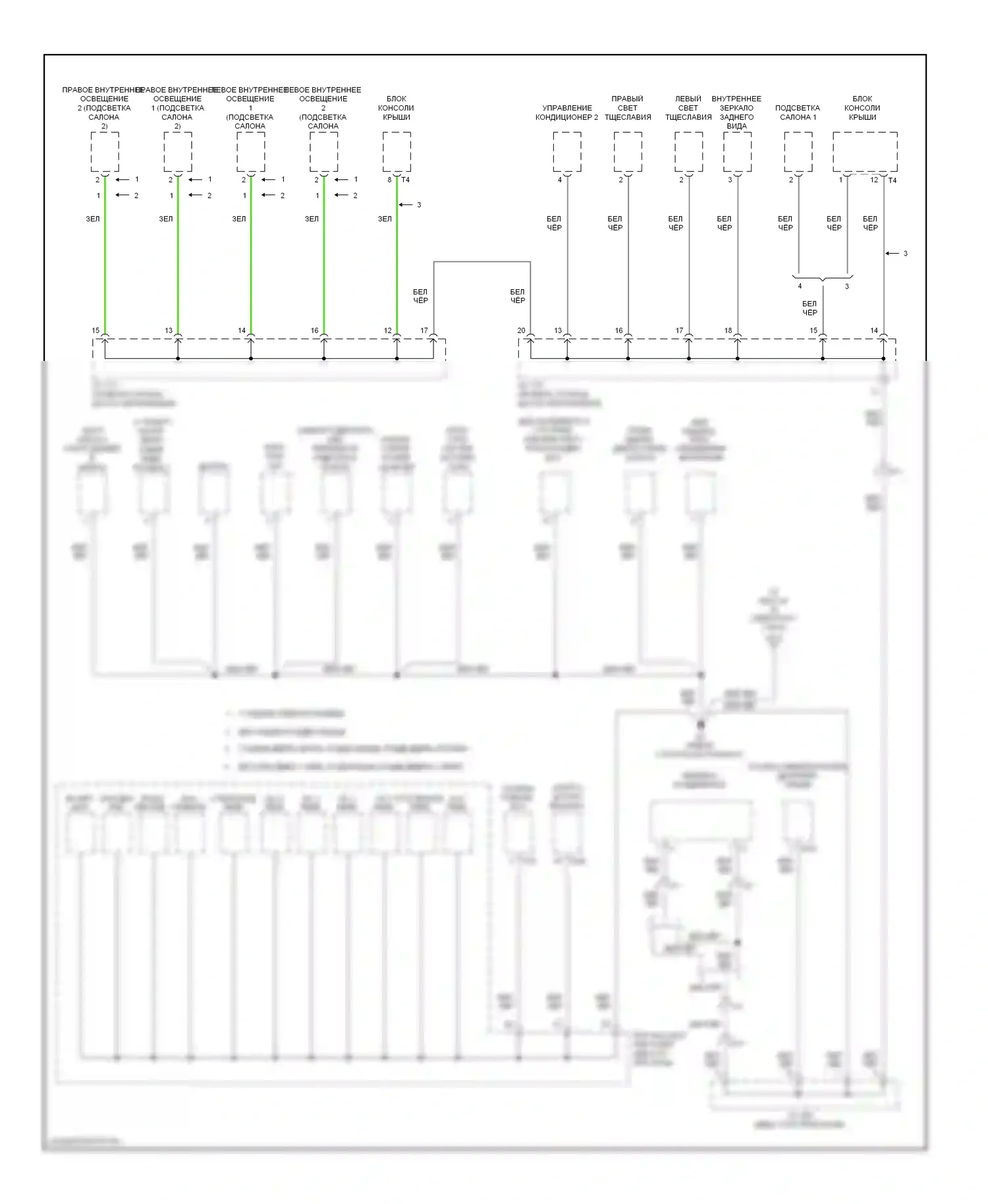 Sienna Toyota III (2010-2014): Электросхема разводки массы (3 из 6) 