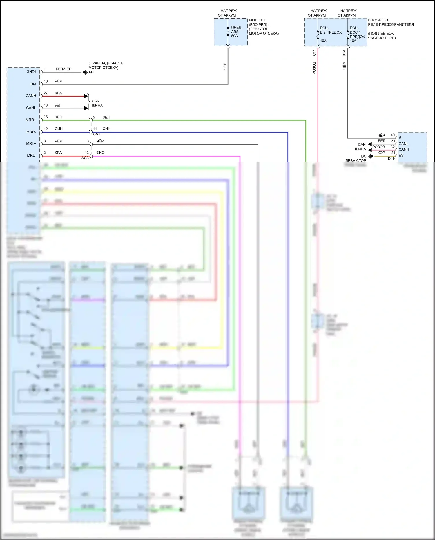 Sienna Toyota IV (2020-2024): Электрический ручник электросхема 