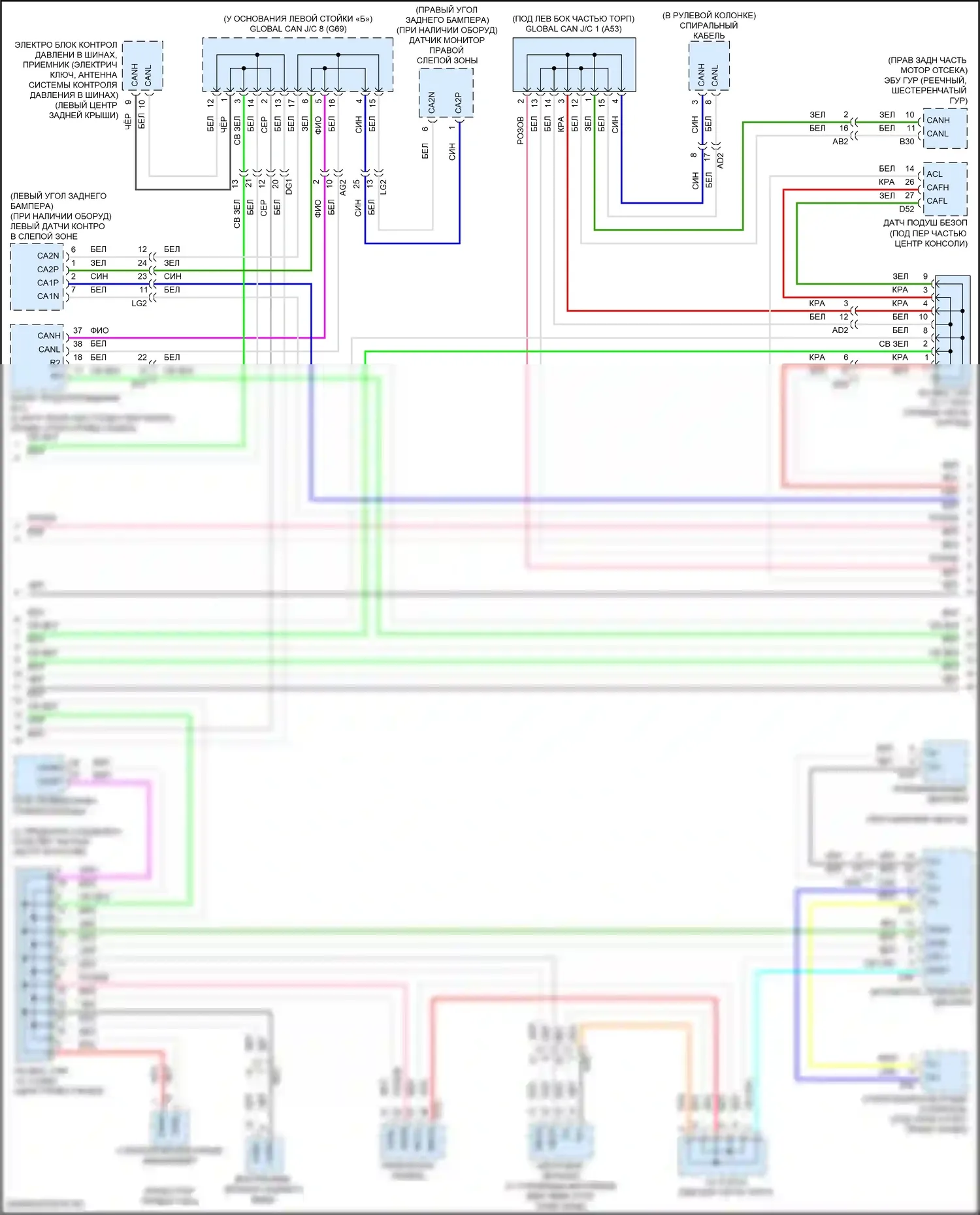 Sienna Toyota IV (2020-2024): Can шина электросхема (2 из 3) 