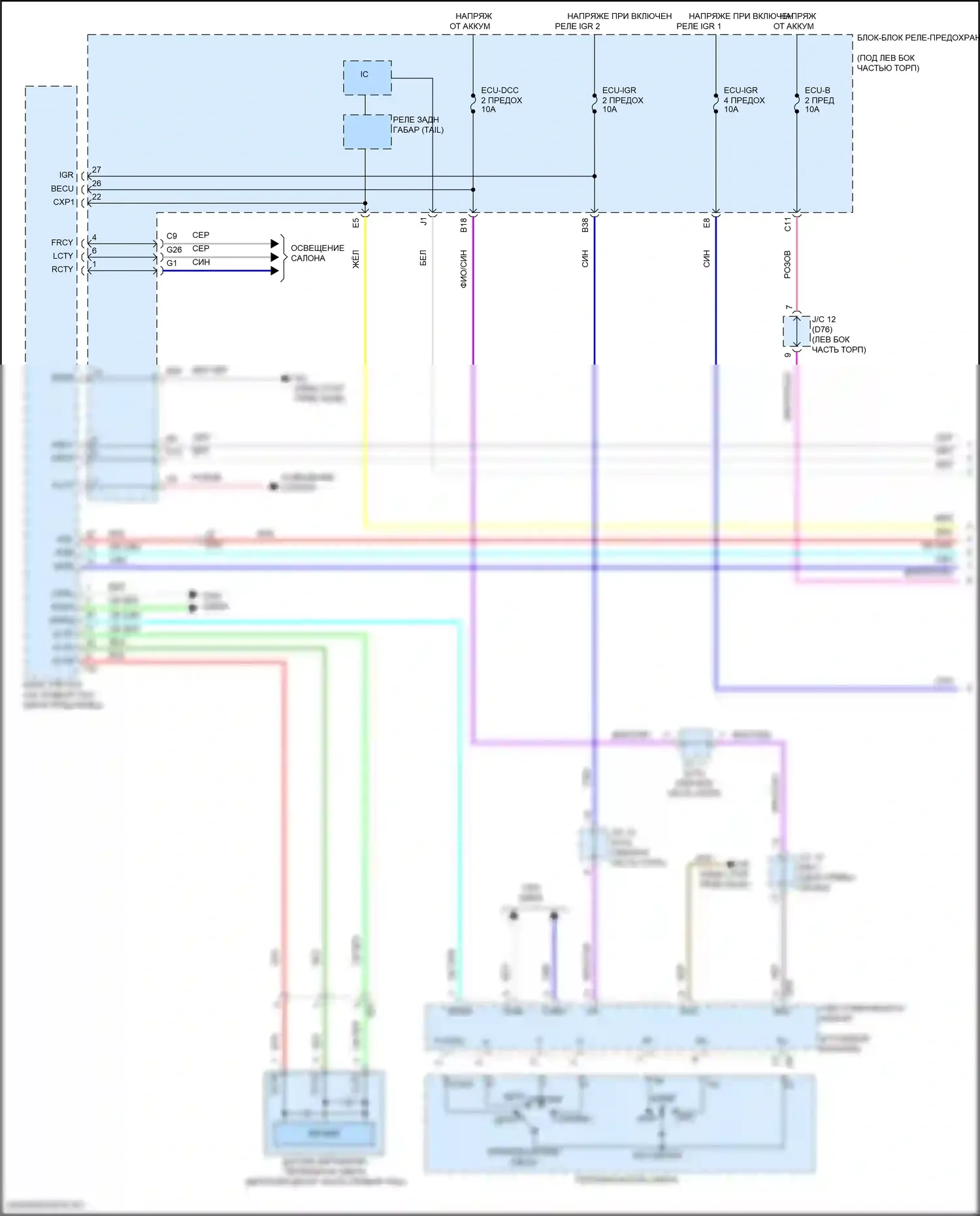 Sienna Toyota IV (2020-2024): Электросхема фар (1 из 3) 