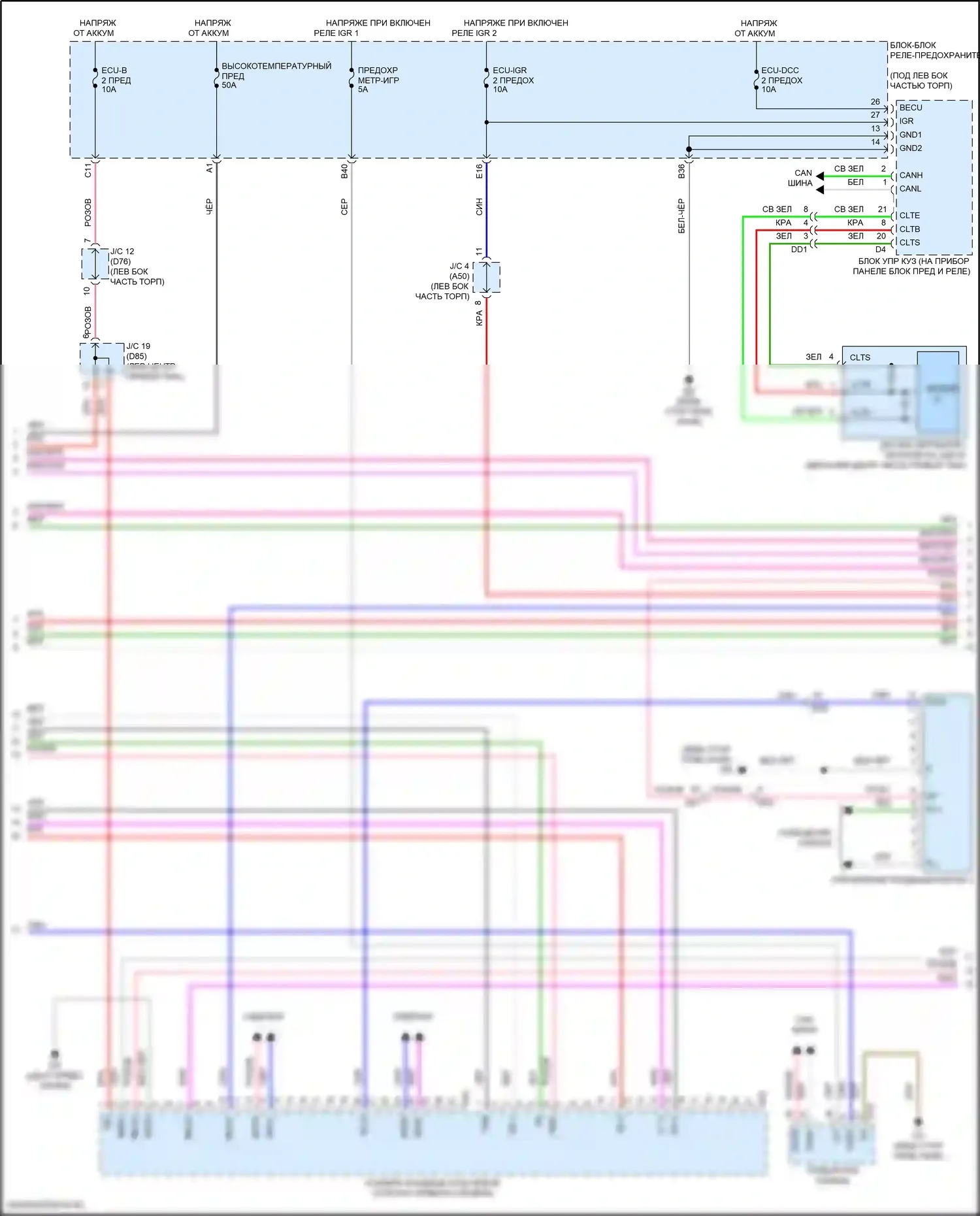 Sienna Toyota IV (2020-2024): Электросхема климат контроля (3 из 5) 