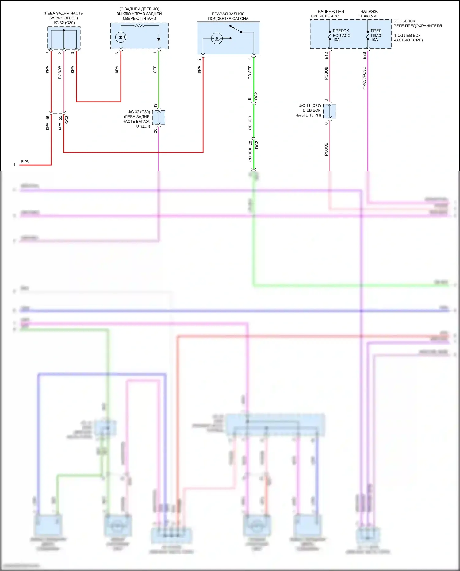 Sienna Toyota IV (2020-2024): Электросхема освещения салона (2 из 4) 