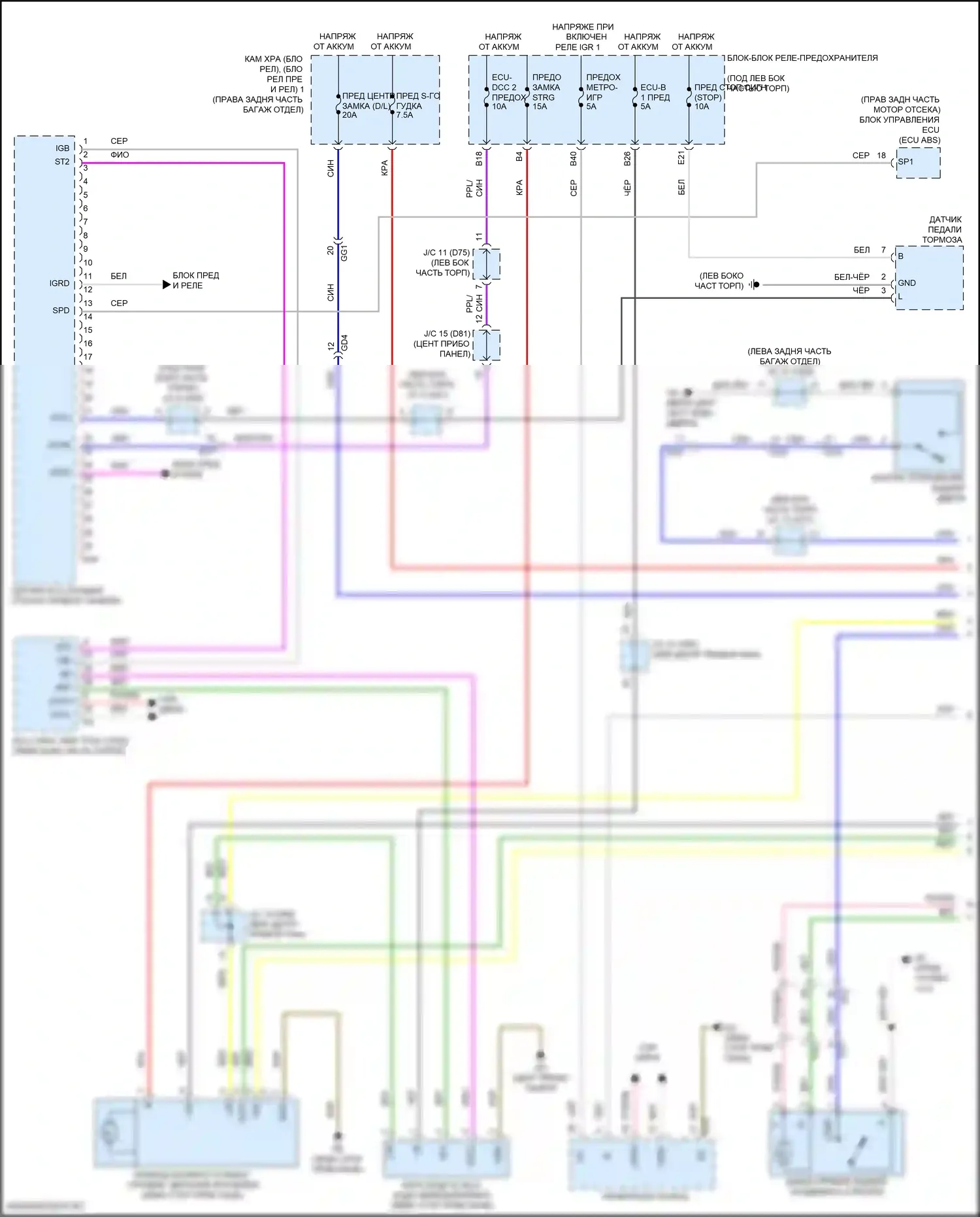 Sienna Toyota IV (2020-2024): Электросхема защиты от взлома (1 из 4) 