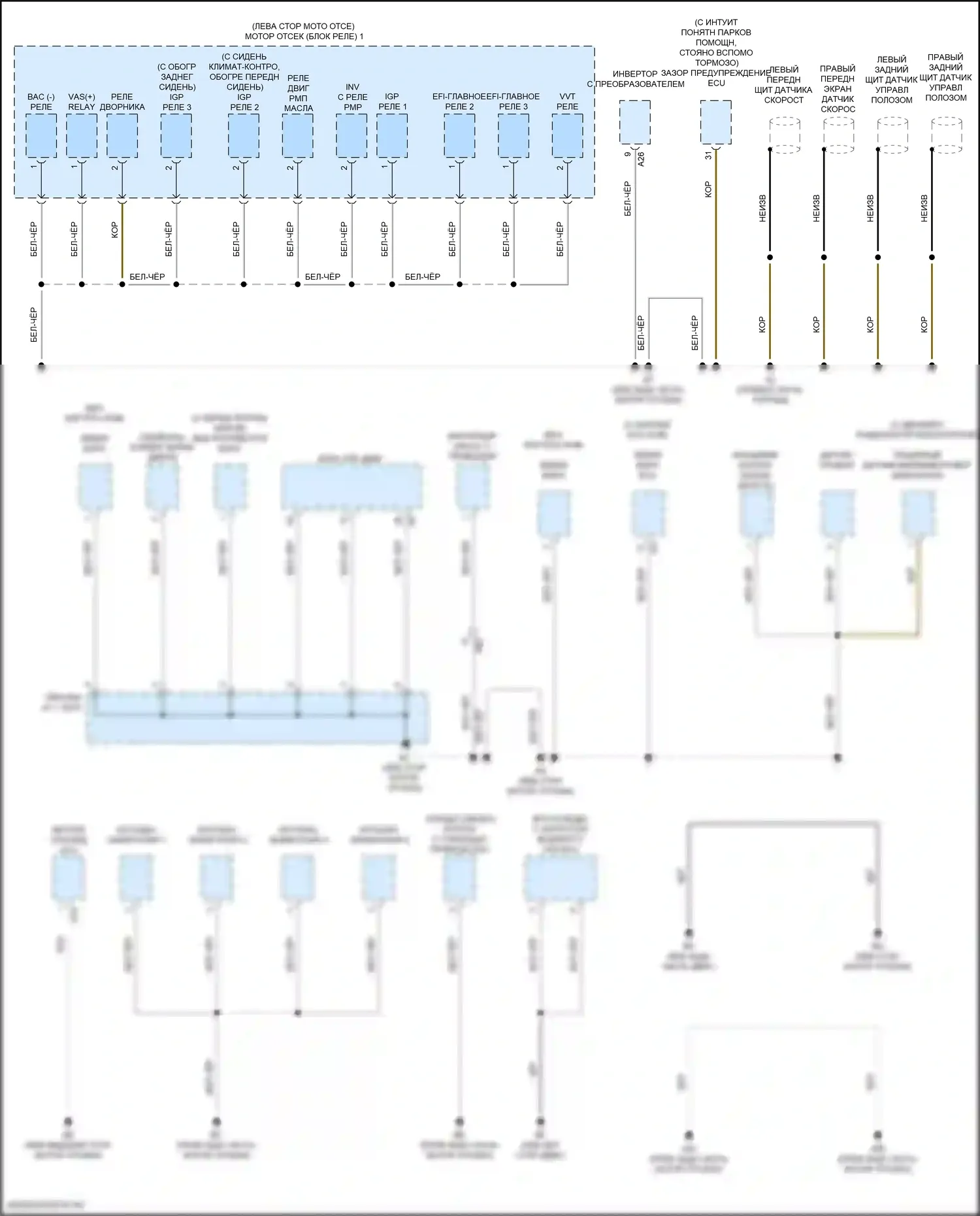 Sienna Toyota IV (2020-2024): Электросхема разводки массы (1 из 7) 