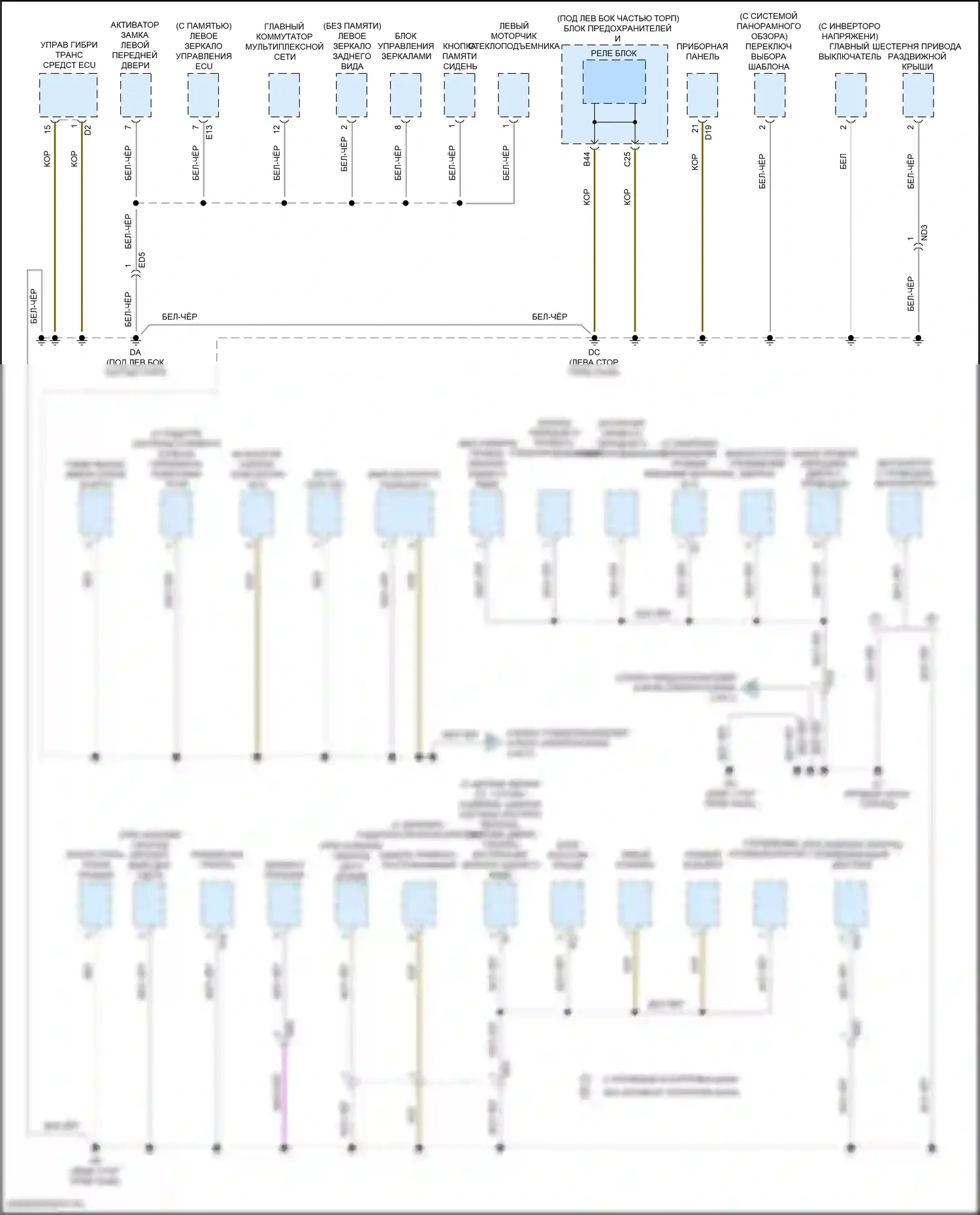 Sienna Toyota IV (2020-2024): Электросхема разводки массы (5 из 7) 