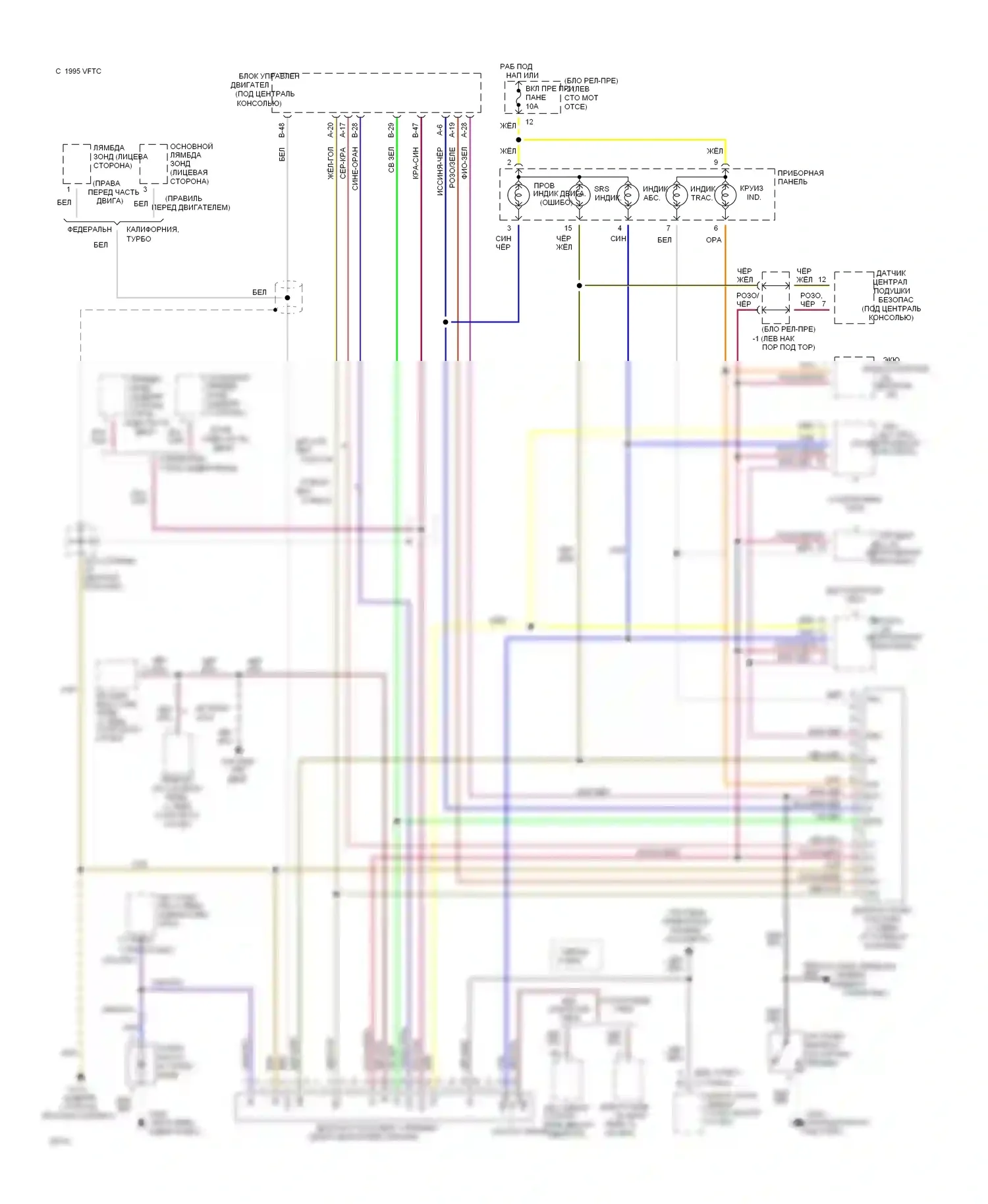 Supra Toyota A80 (1993-1996): Электросхема диагностического разхъема 