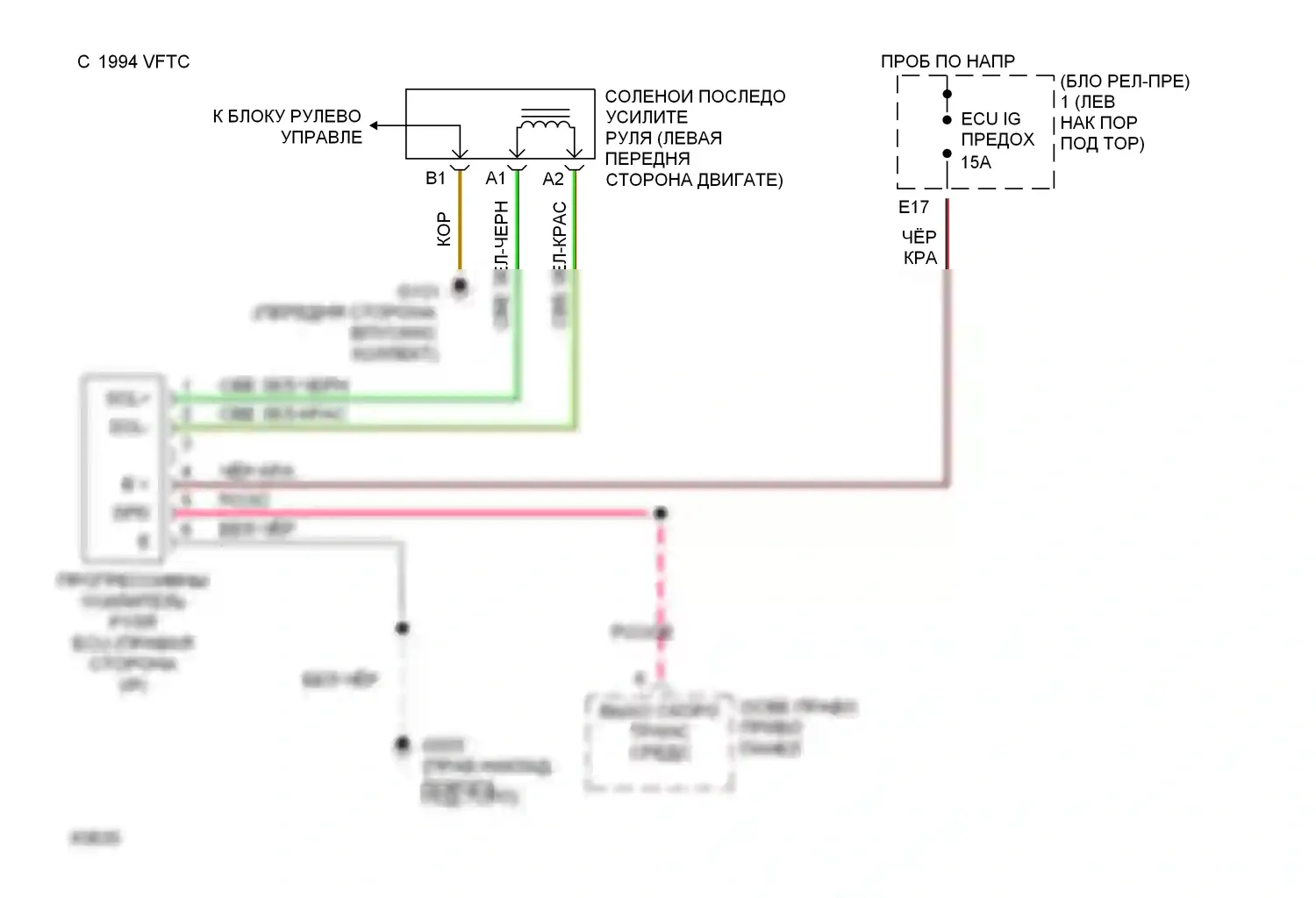 Supra Toyota A80 (1993-1996): Электросхема электроусилителя руля 