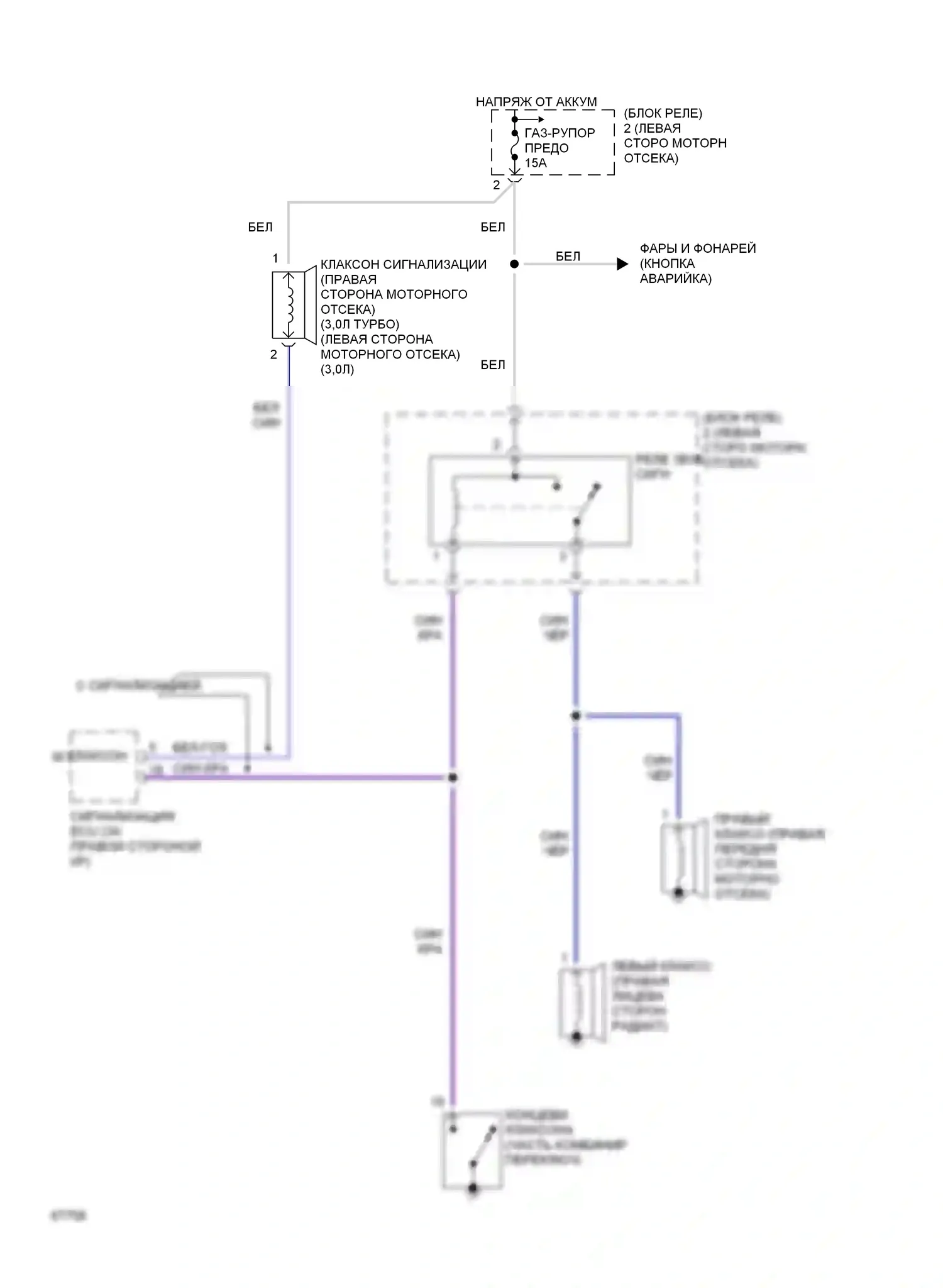 Supra Toyota A80 (1993-1996): Электросхема клаксона 