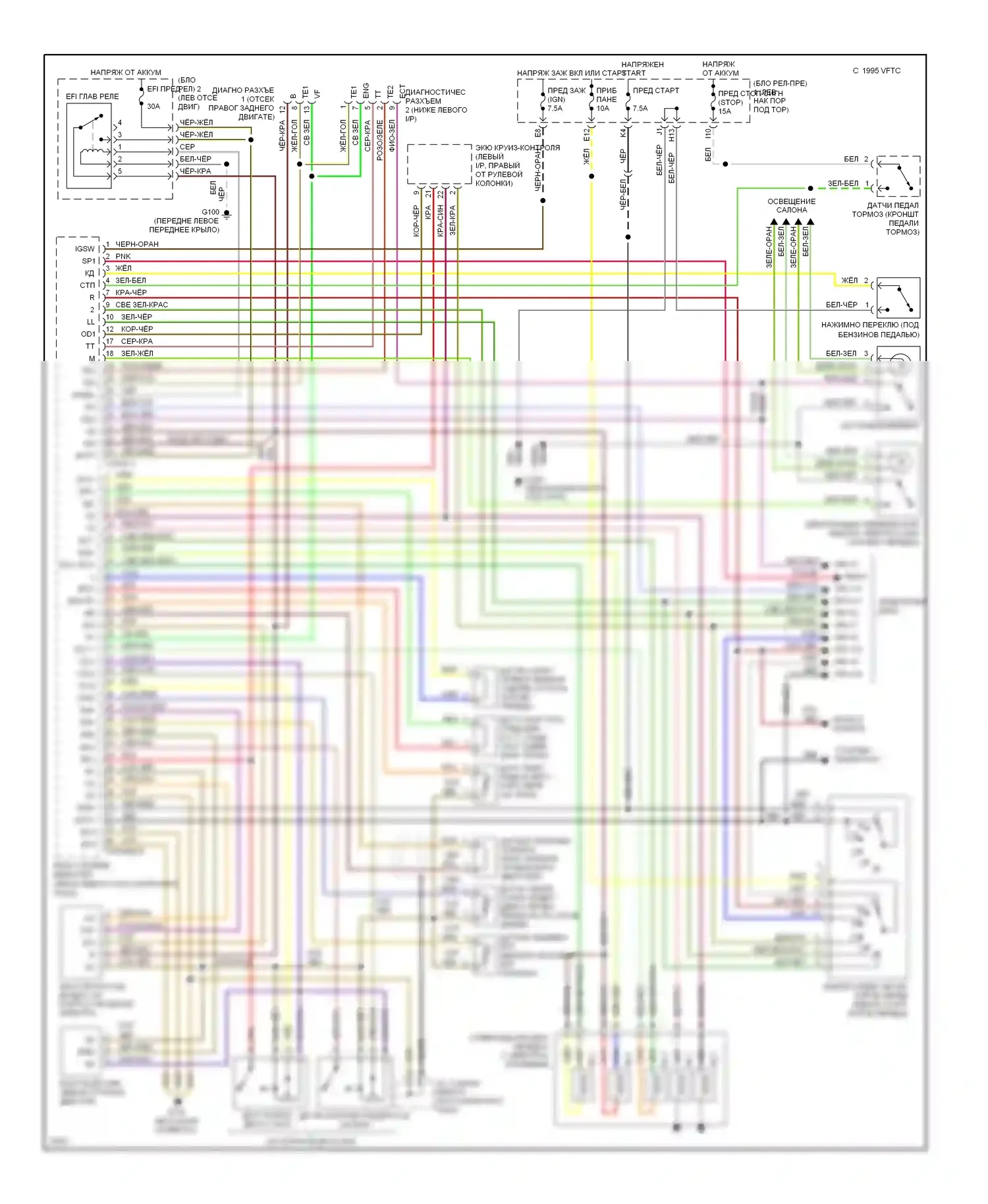 Supra Toyota A80 (1993-1996): 3,0л турбо, электросхема коробки передач 