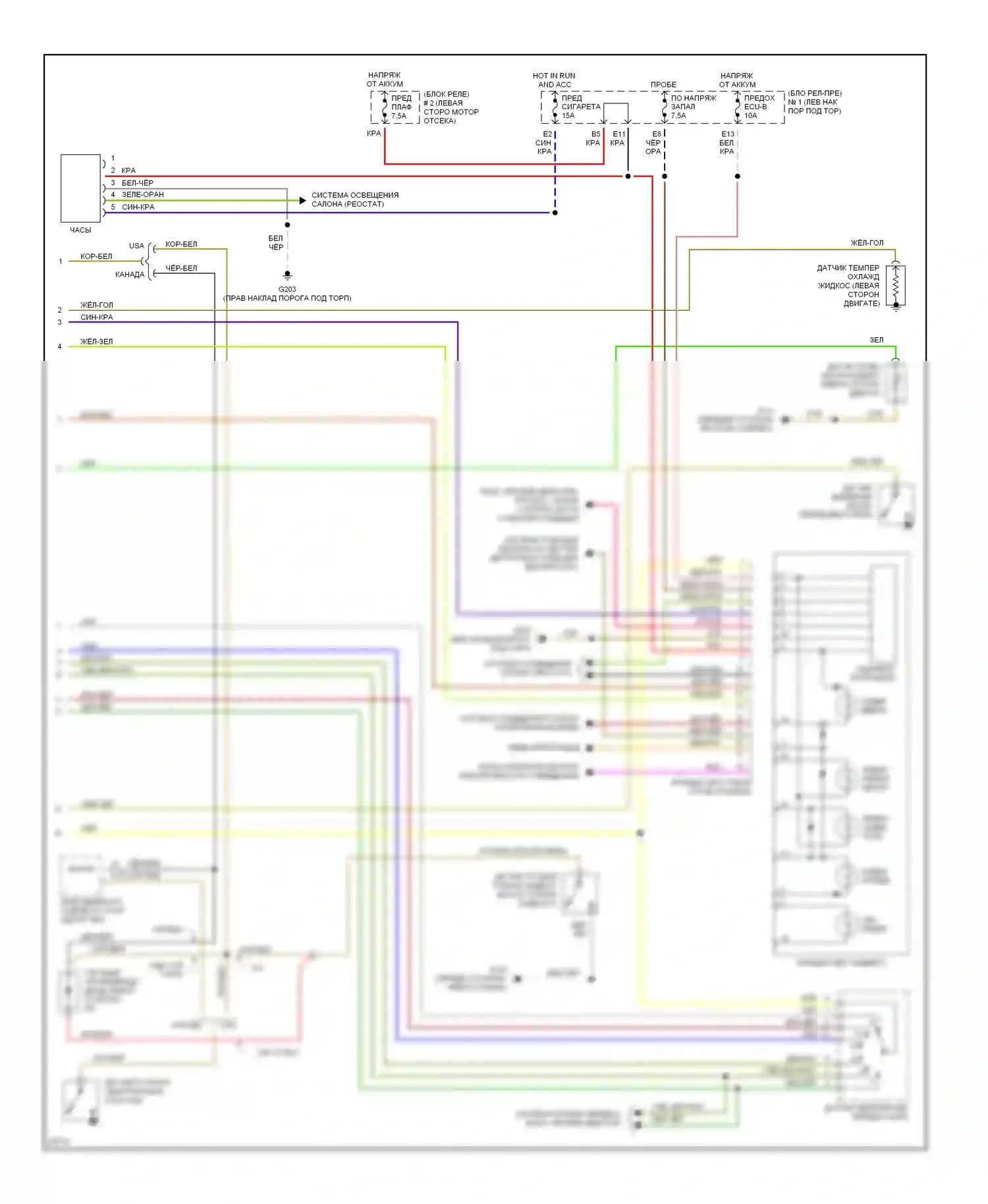 Supra Toyota A80 (1993-1996): Электросхема приборной панели (2 из 2) 