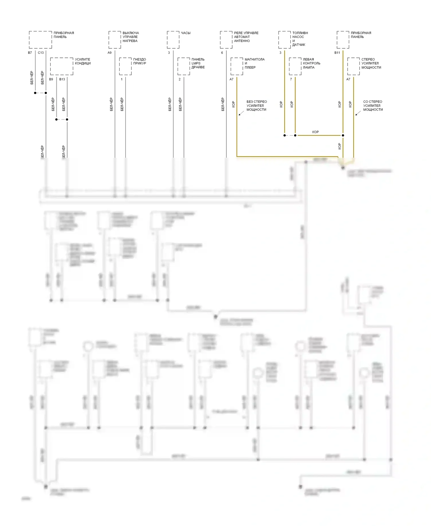 Supra Toyota A80 (1993-1996): Электросхема точек подключения масс (4 из 4) 