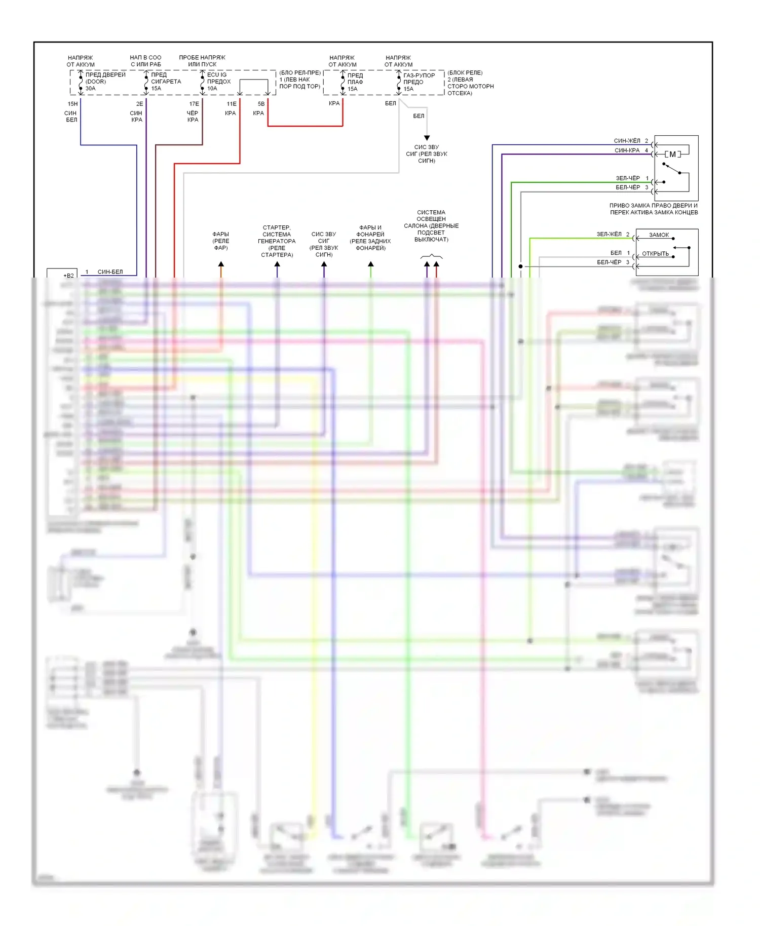 Supra Toyota A80 (1993-1996): Электросхема центрального замка и сигнализации 