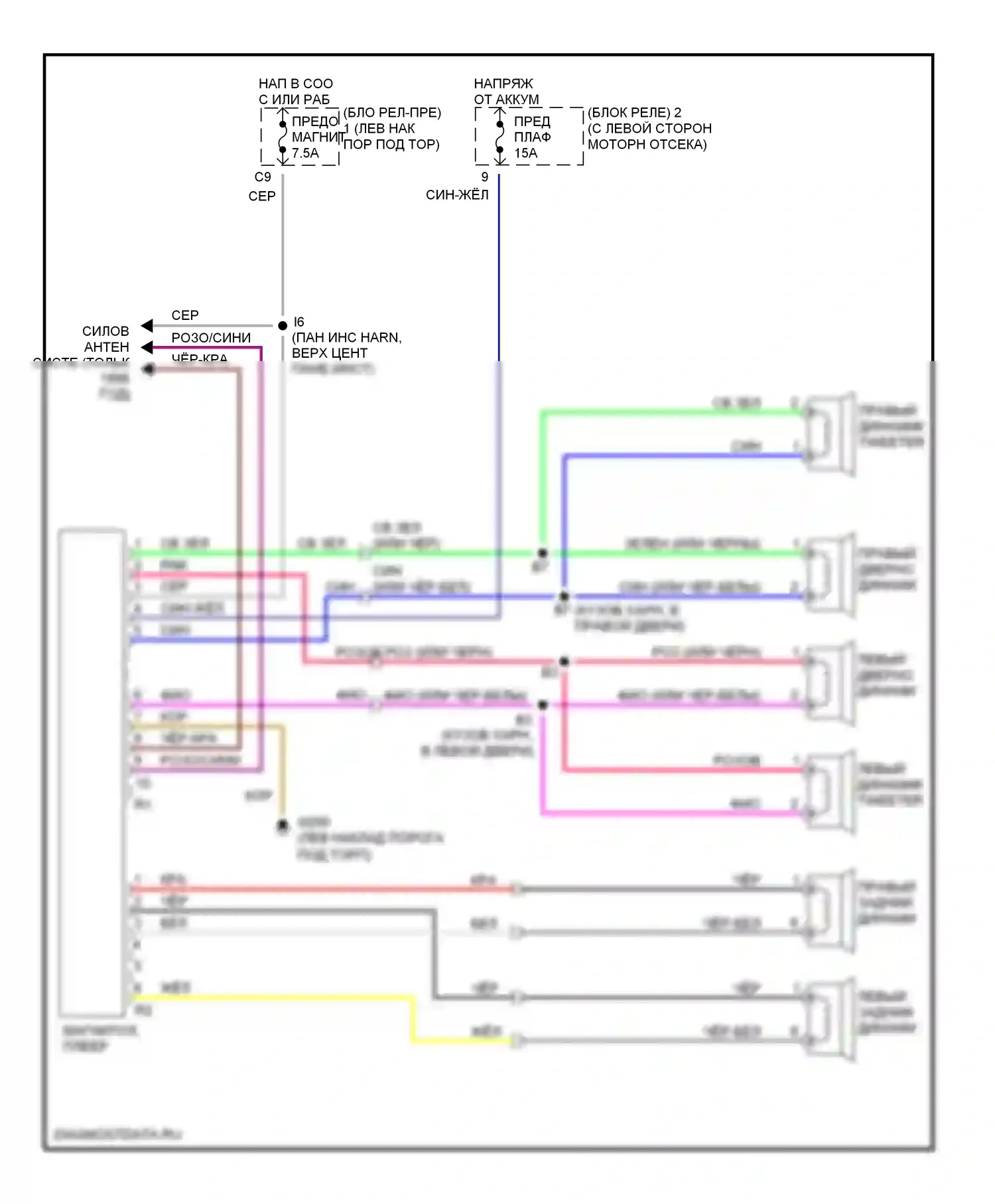 T100 Toyota I (1992-1998): Магнитола электросхем 