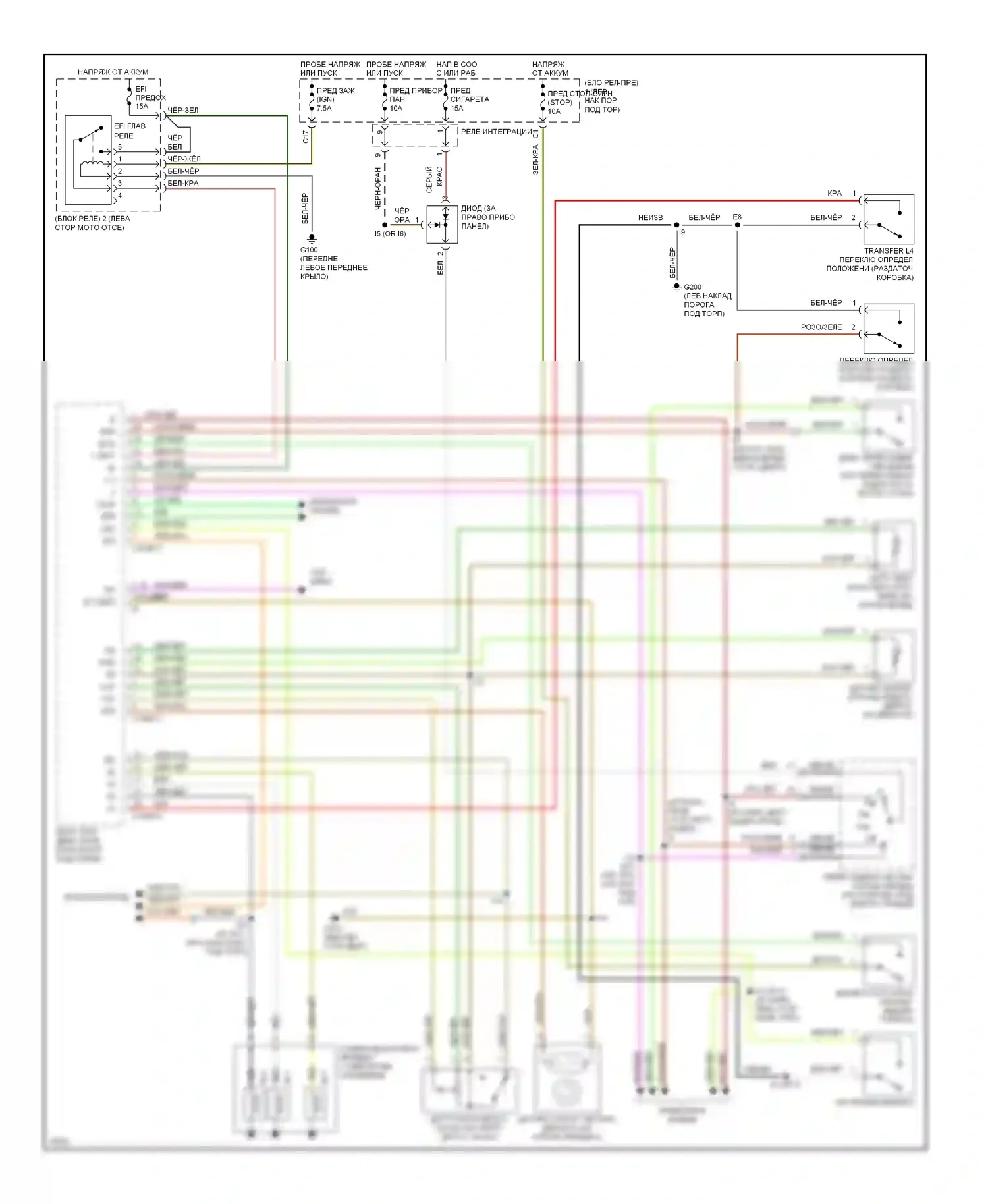 T100 Toyota I (1992-1998): 3.4l, электросхема коробки передач 
