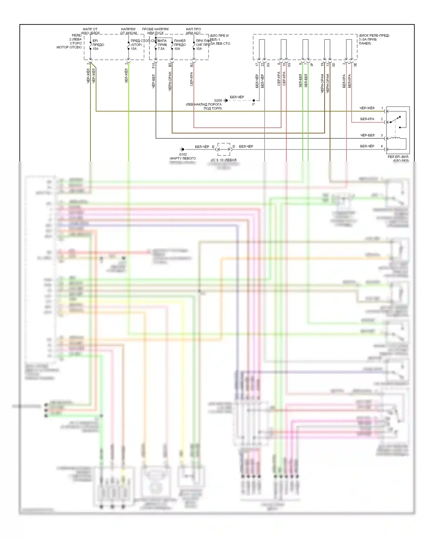 Tacoma Toyota I (1995-2000): 3.4l, электросхема автоматической коробки передач, со сдвигом колонок 