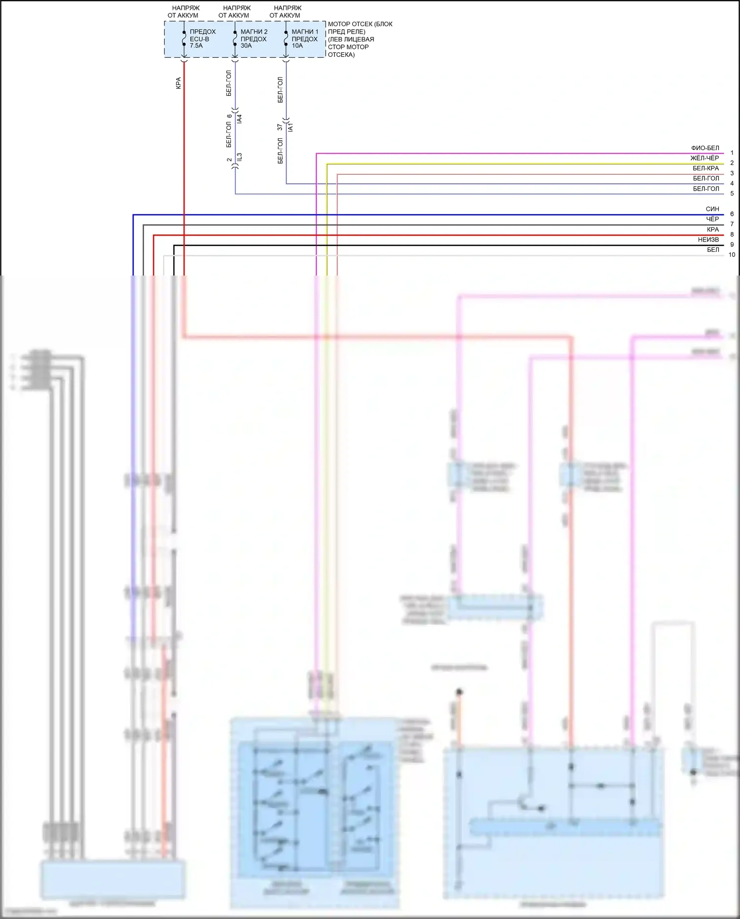 Tacoma Toyota II рестайлинг (2011-2015): Электросхема магнитолы, с навигацией (2 из 4) 