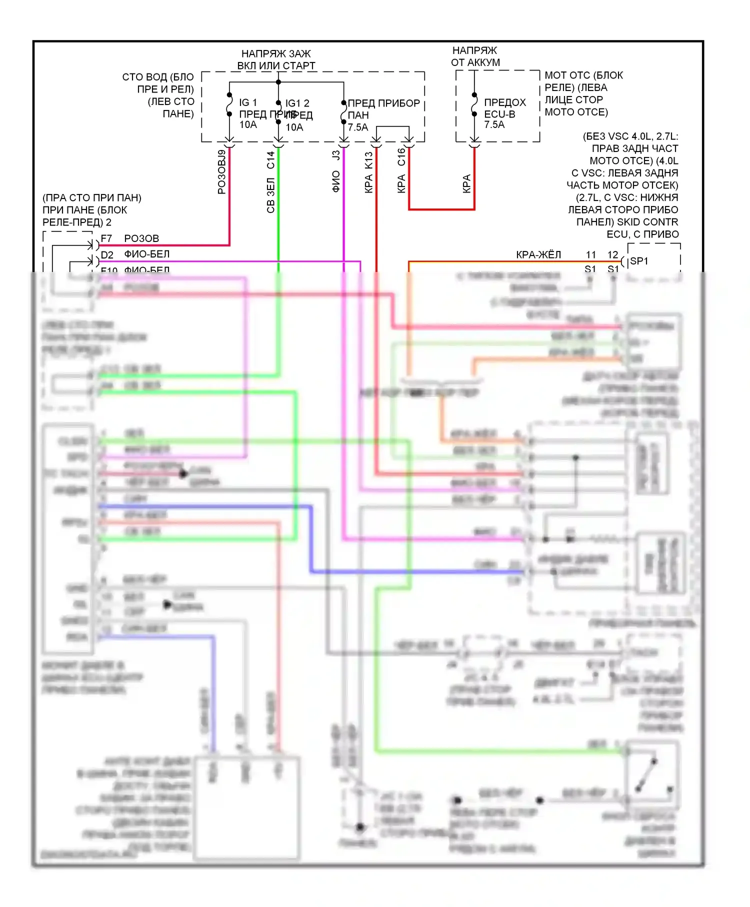 Tacoma Toyota II (2004-2011): Электросхема контроля давления в шинах 
