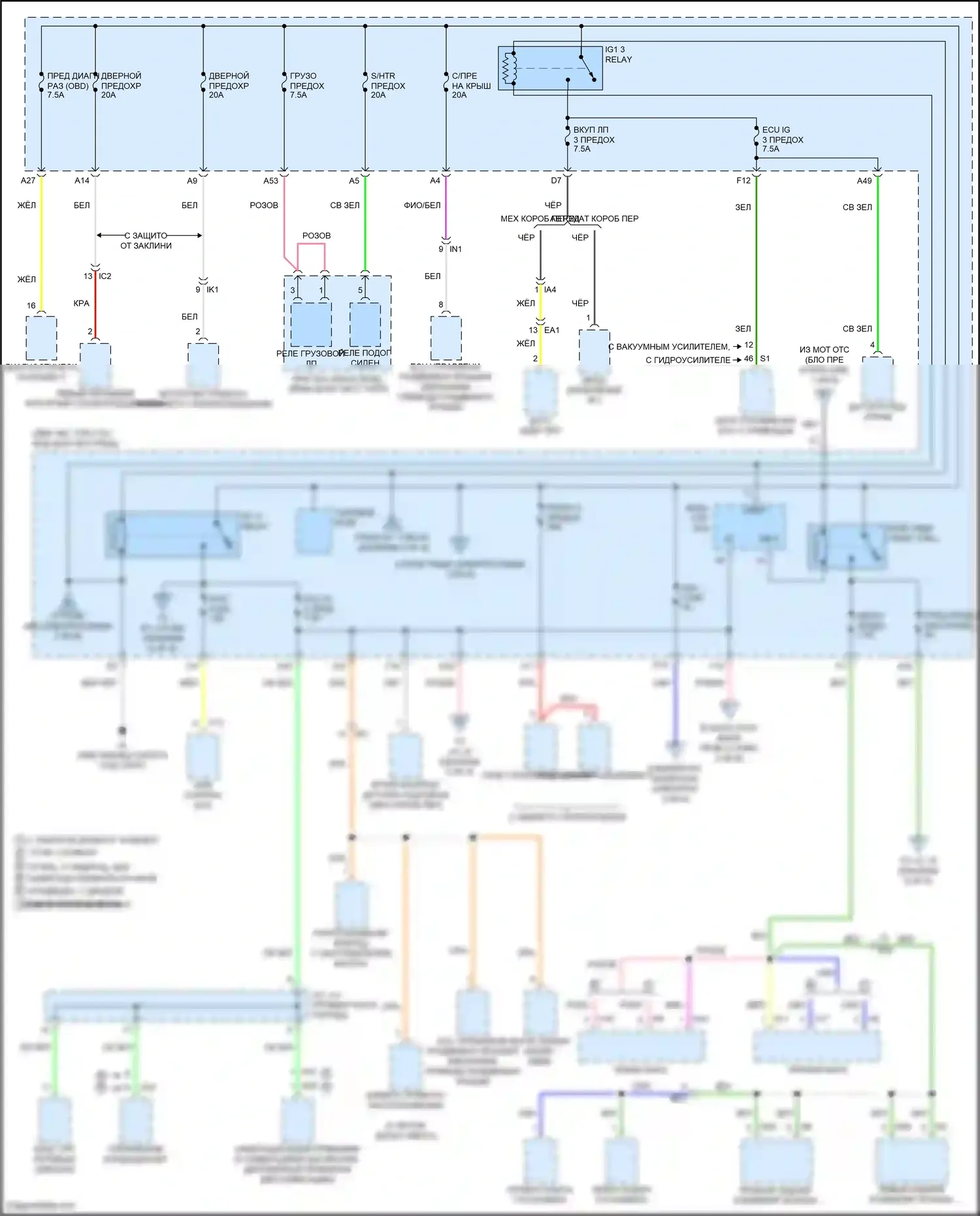 Tacoma Toyota III (2015-2023): Электросхема блока предохранителей реле (4 из 8) 