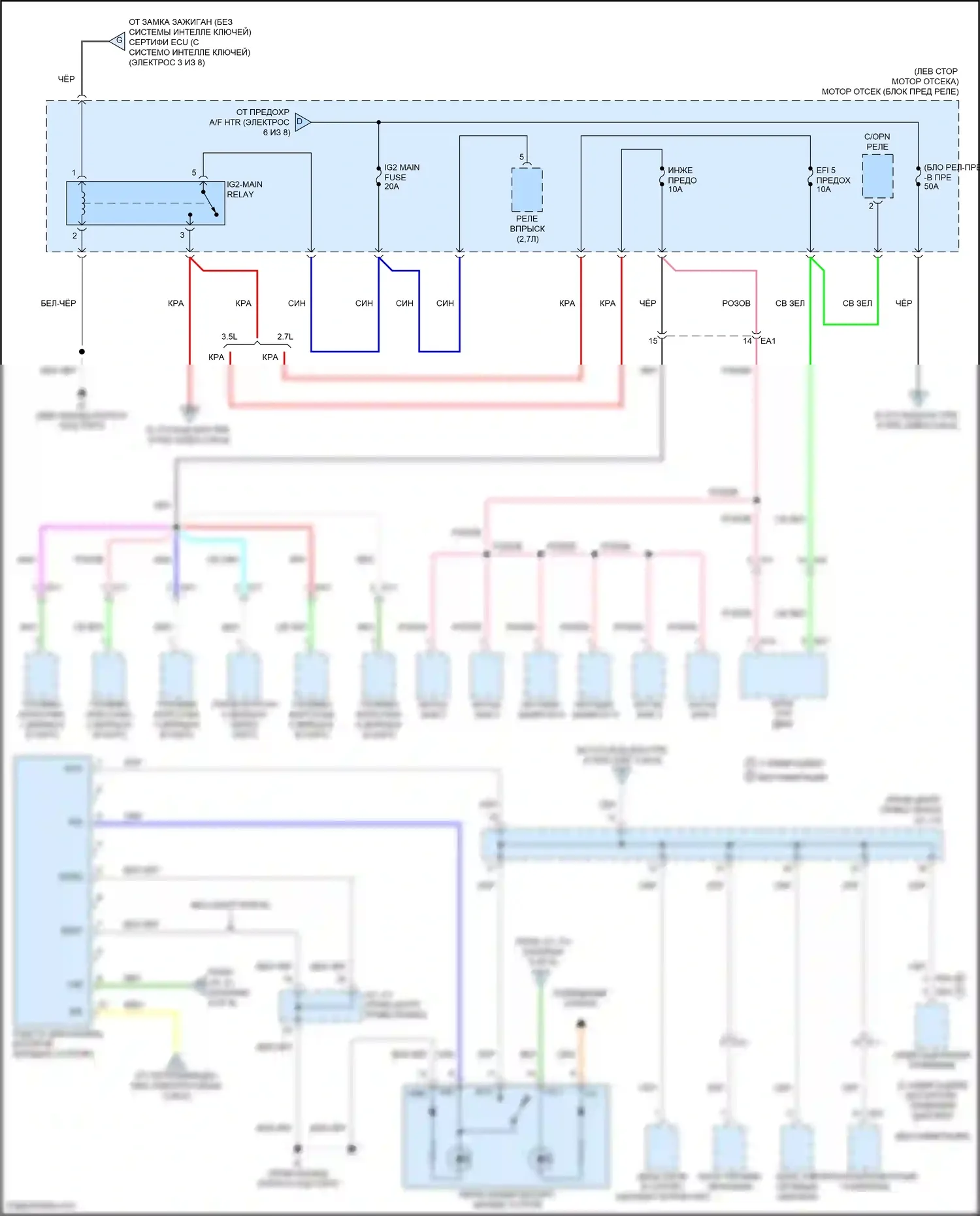Tacoma Toyota III (2015-2023): Электросхема блока предохранителей реле (7 из 8) 