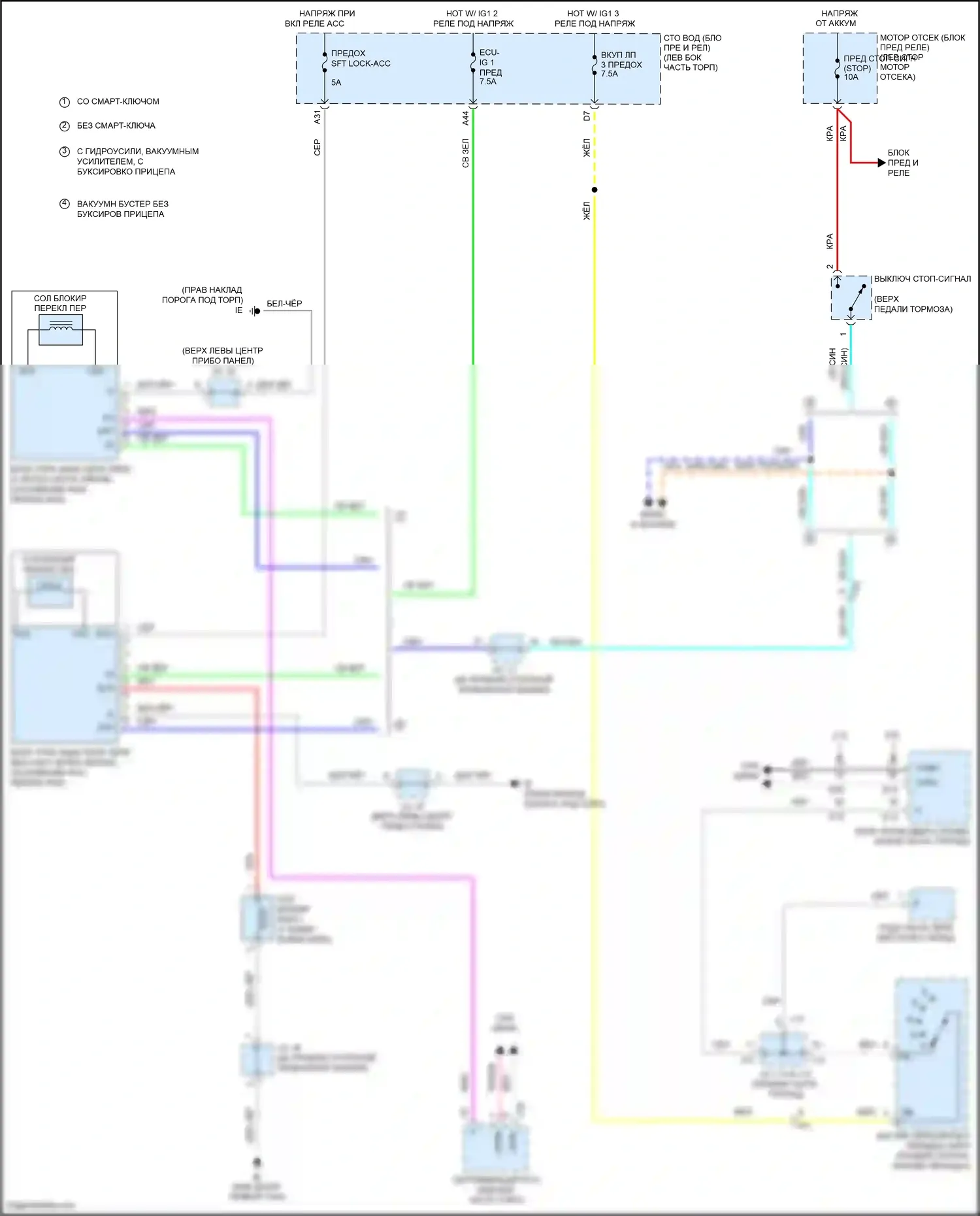 Tacoma Toyota III (2015-2023): Электросхема блокировки селектора 
